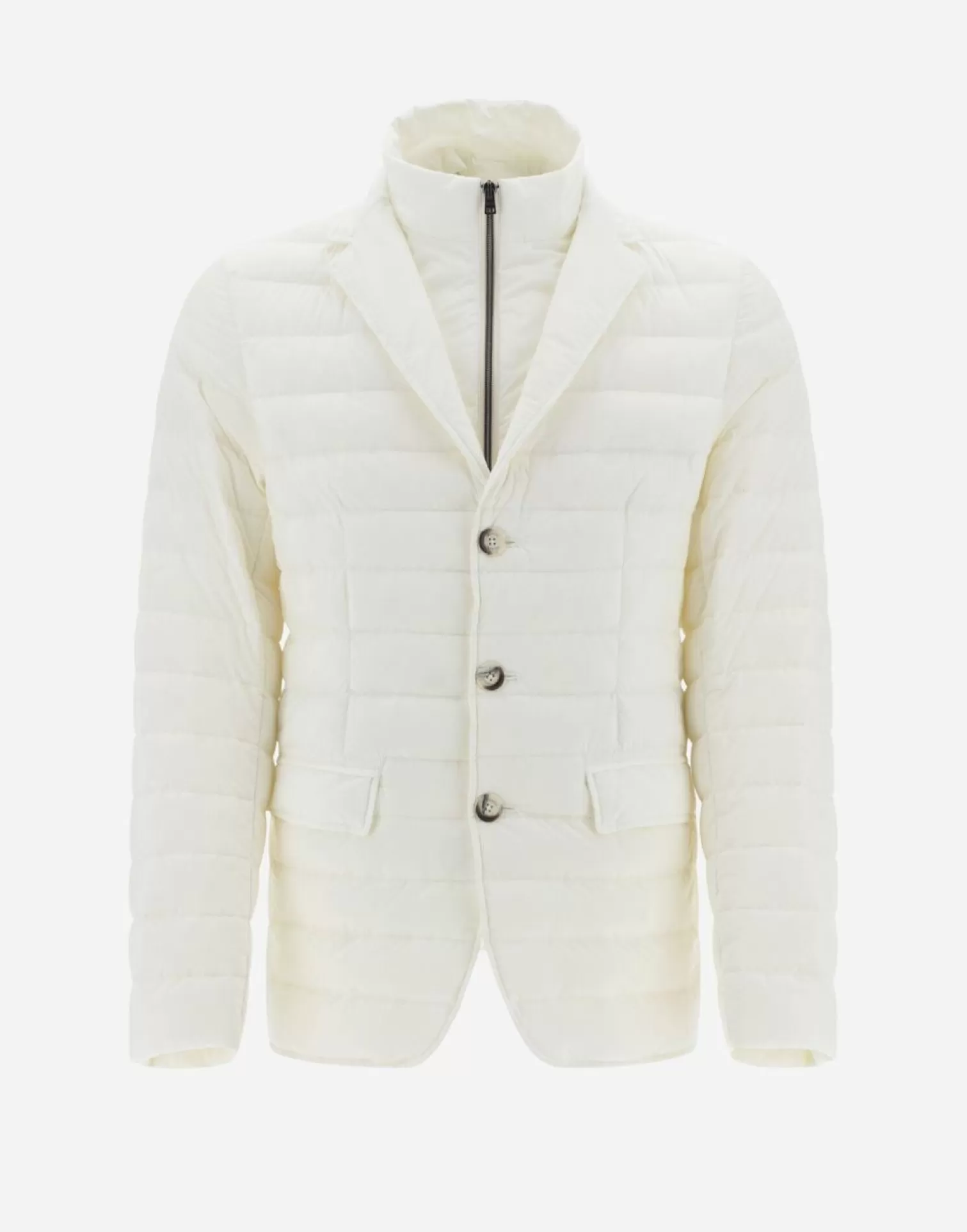 Herno Doudounes Courtes>Blazer In Nuage With Monogram Detailing White