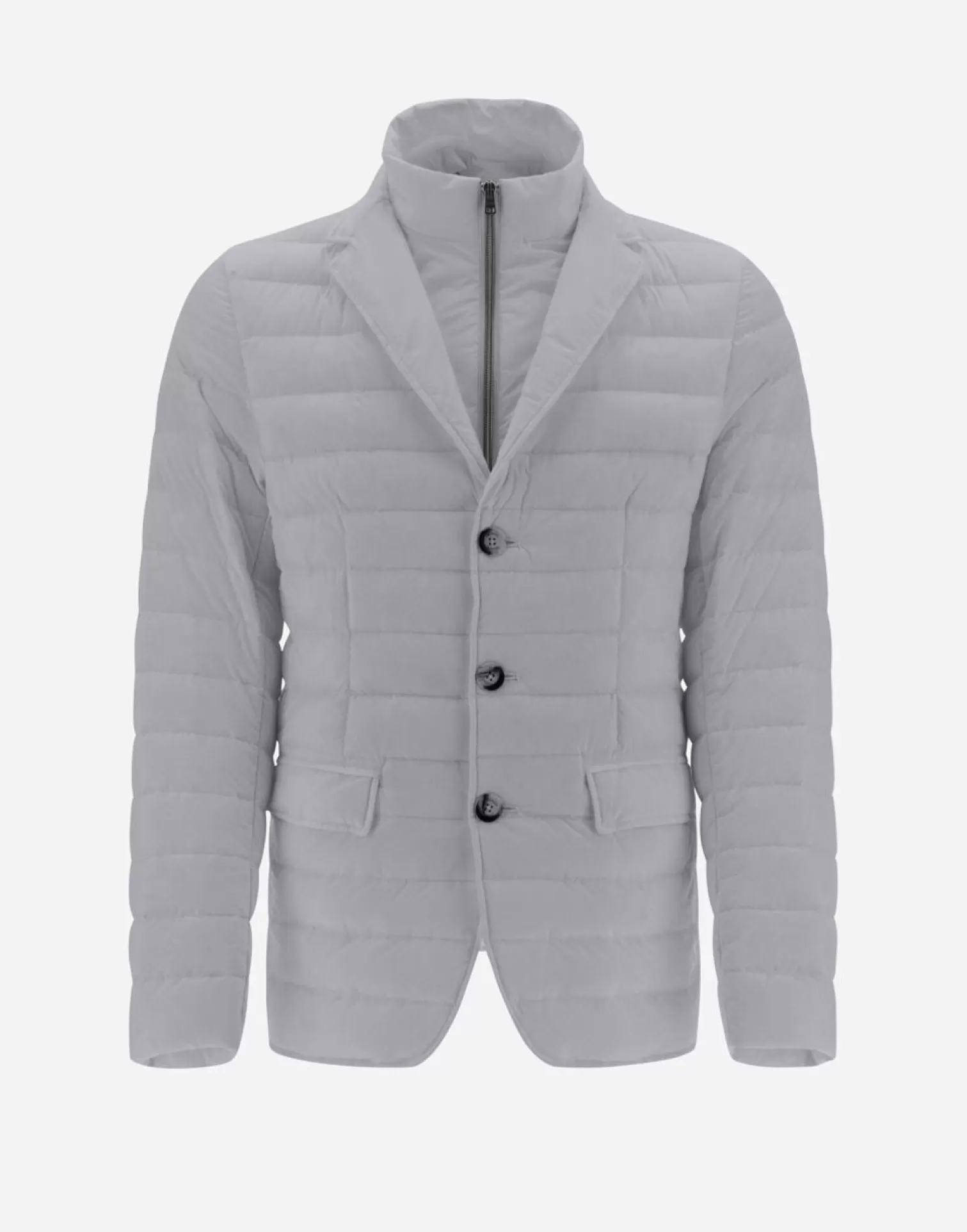 Herno Doudounes Courtes>Blazer In Nuage With Monogram Detailing Light Grey