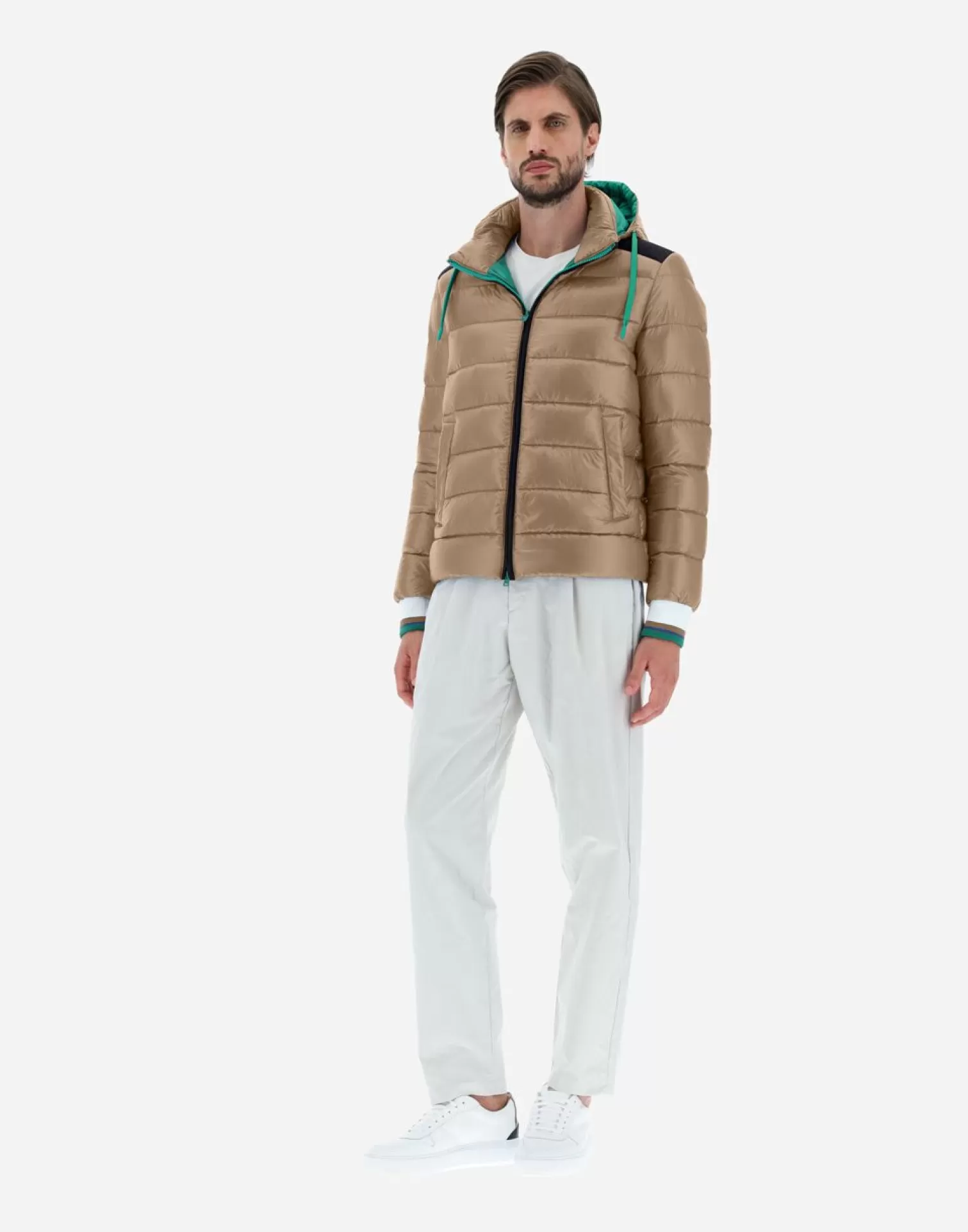 Herno Doudounes Courtes>Bomber In Nylon Ultralight & Plaster Camel