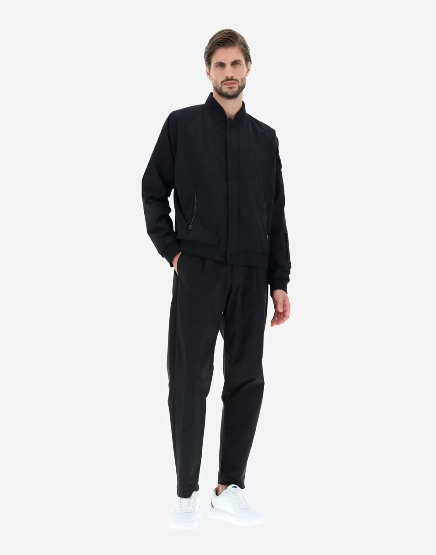 Herno Bomber>Bomber Jacket In Compact Nylon Black