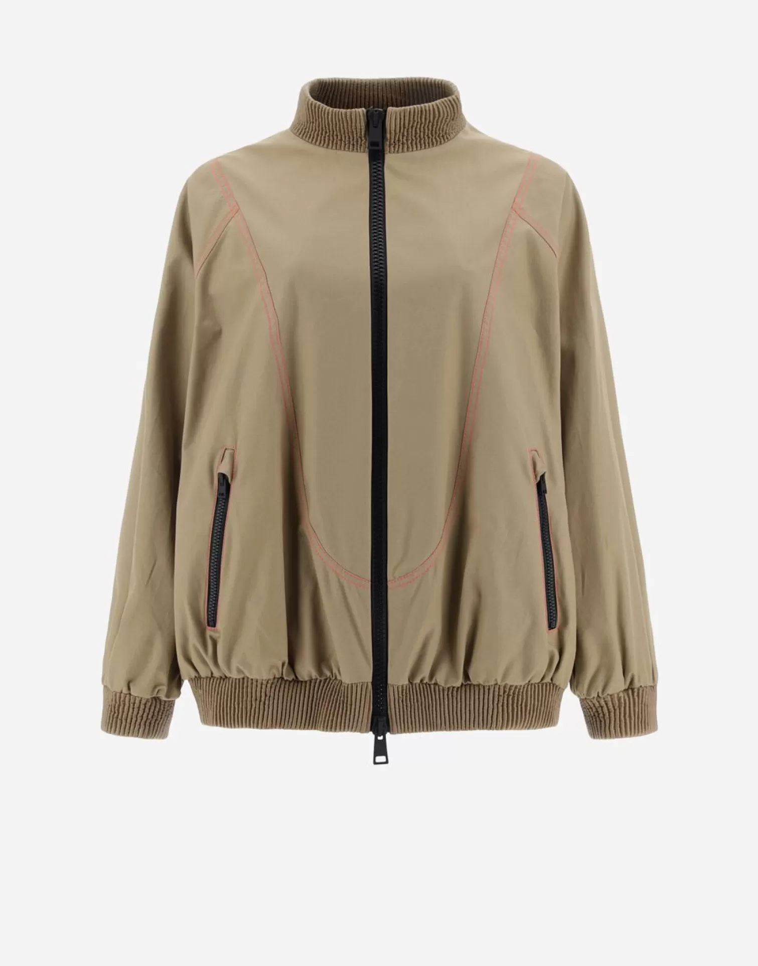 Herno Bomber>Bomber Jacket In Delon Camel/Neon Pink