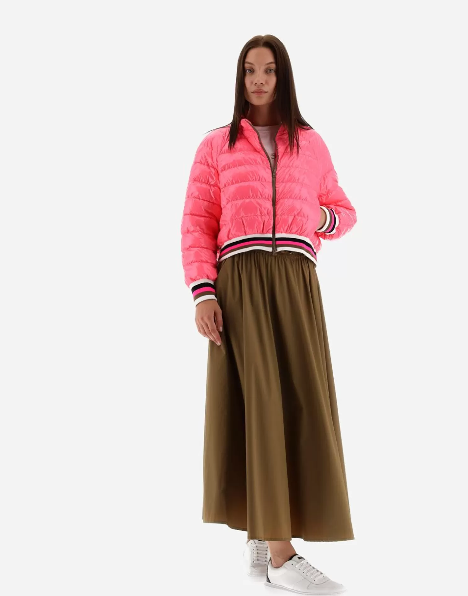 Herno Doudounes Courtes>Bomber Jacket In Gloss Neon Pink