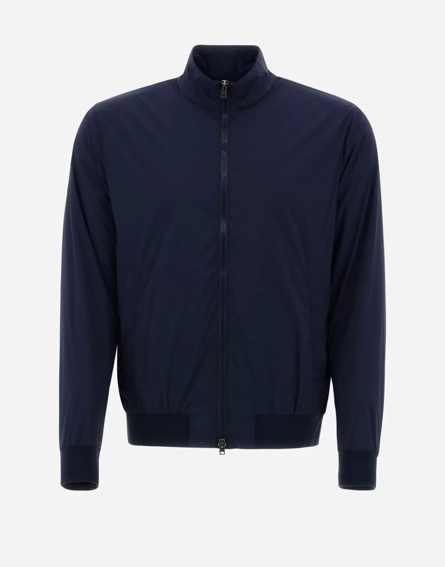 Herno Bomber>Bomber Jacket In Light Nylon Stretch Blue