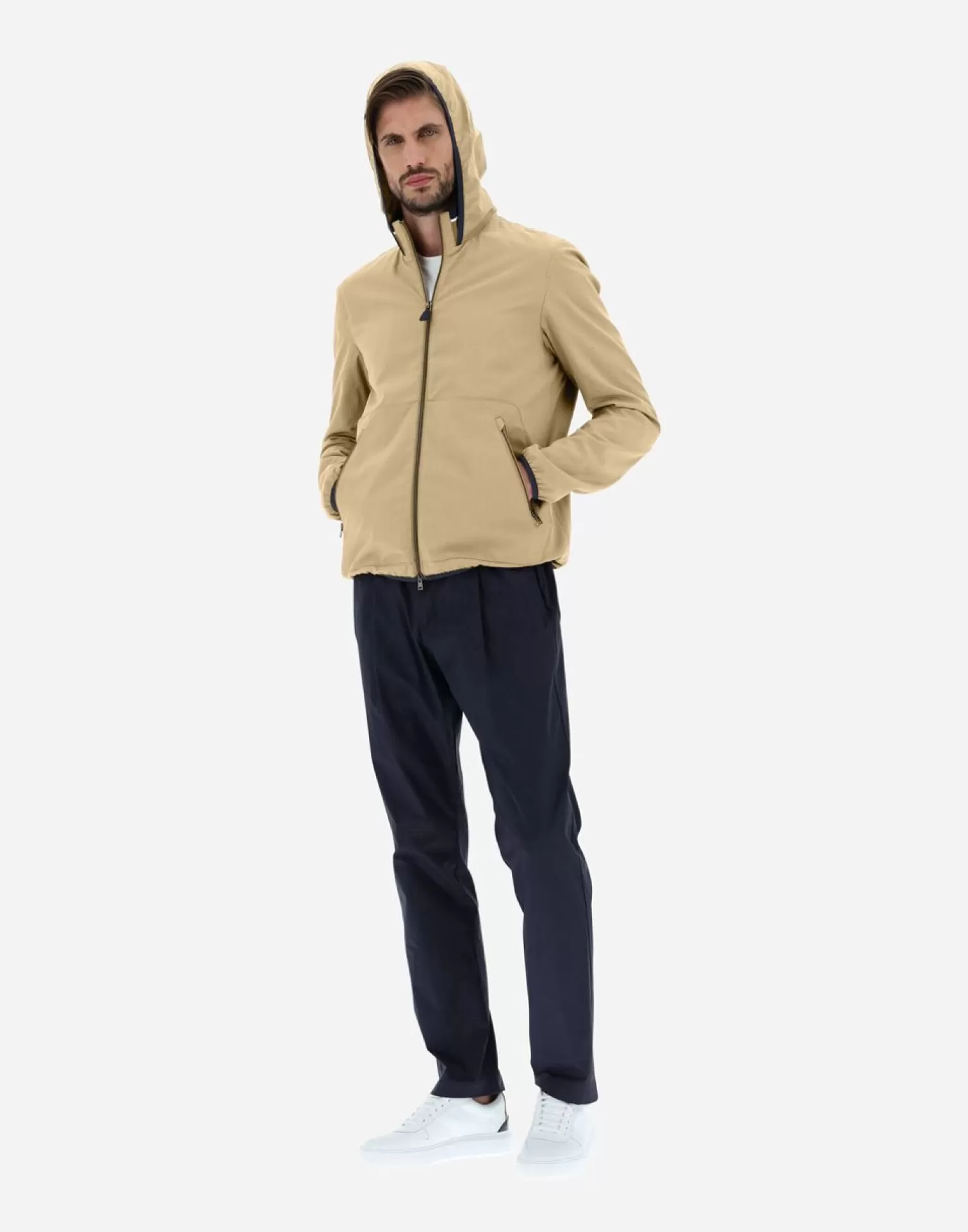 Herno Bomber>Bomber Jacket In Luxury Silk Sand