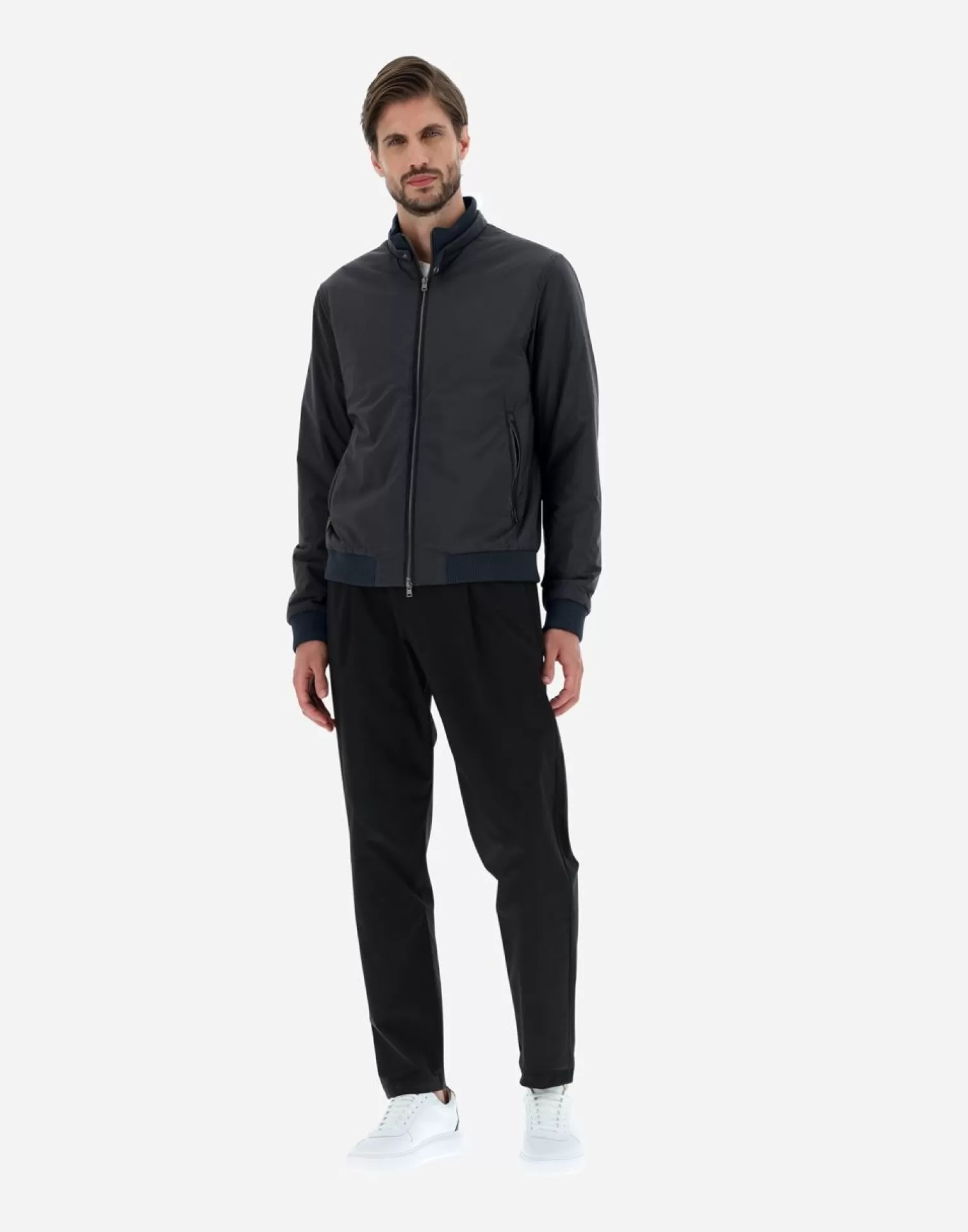 Herno Bomber>Bomber Jacket In Nuage Navy Blue