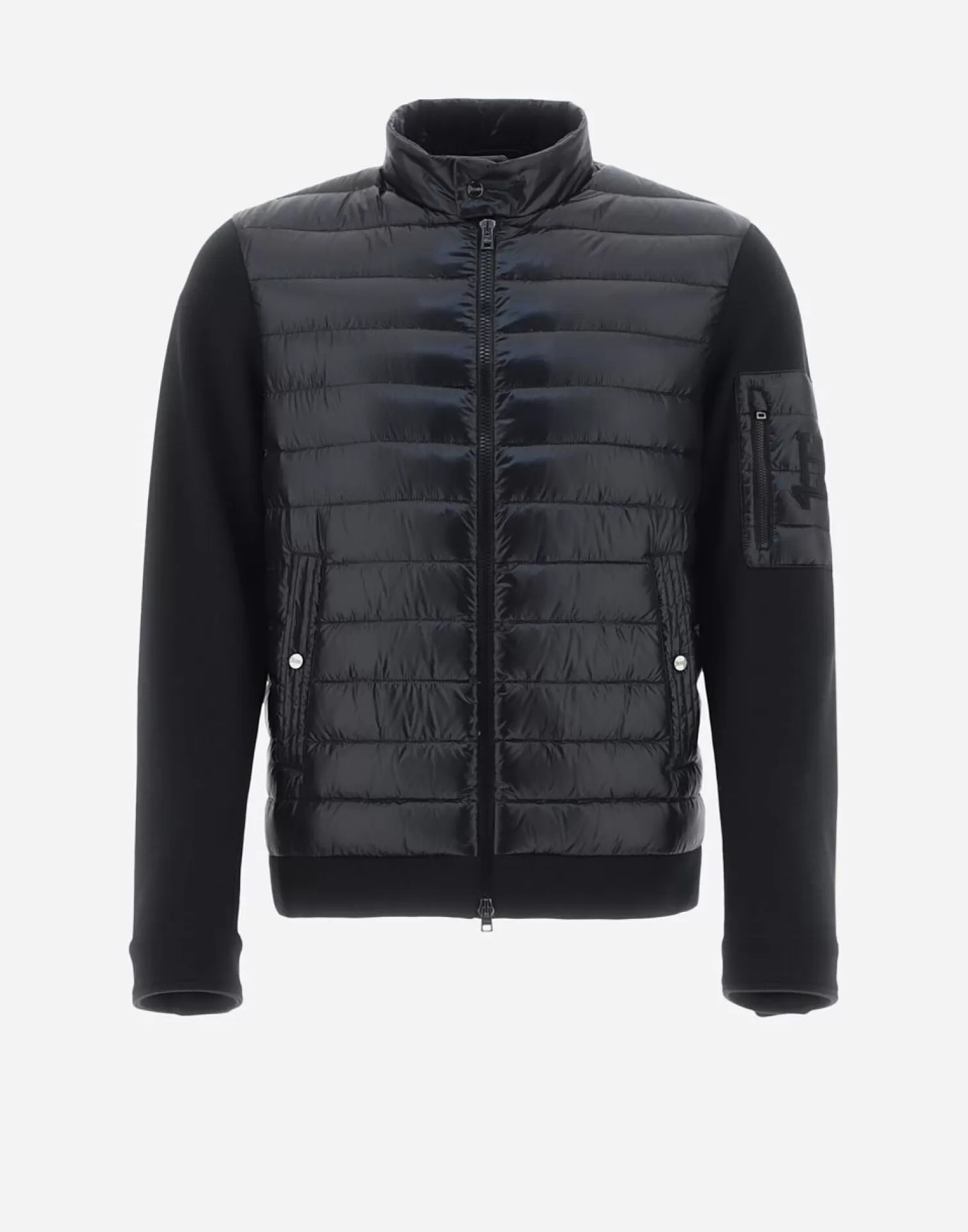 Herno Doudounes Courtes>Bomber Jacket In Nylon Ultralight & Fleece Black