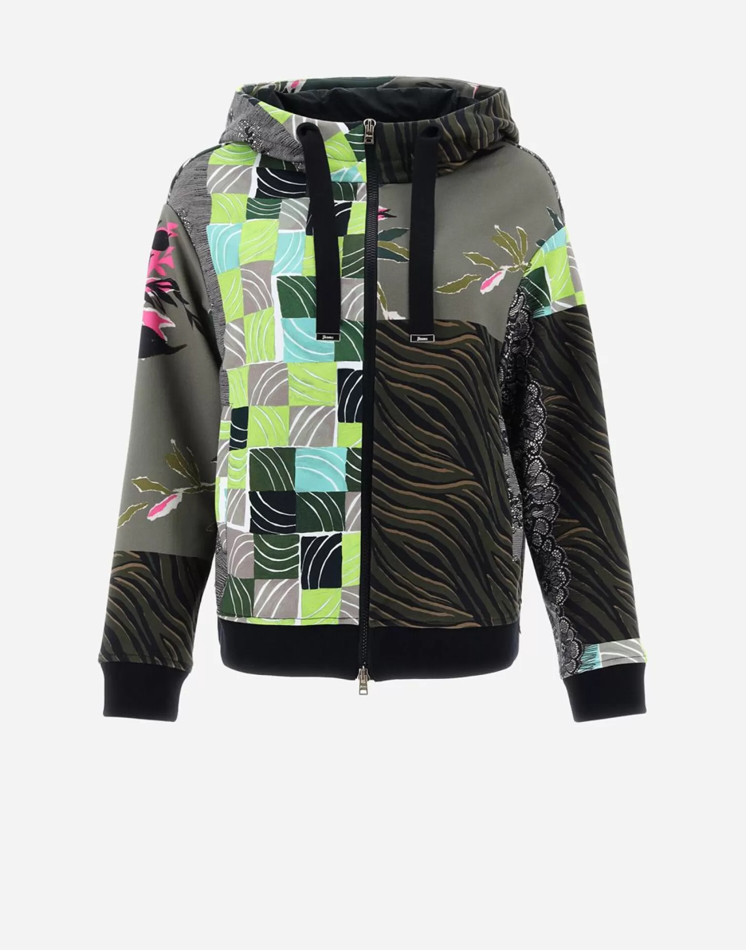 Herno Bomber>Bomber Jacket In Safari Patch Sweater Multicolor