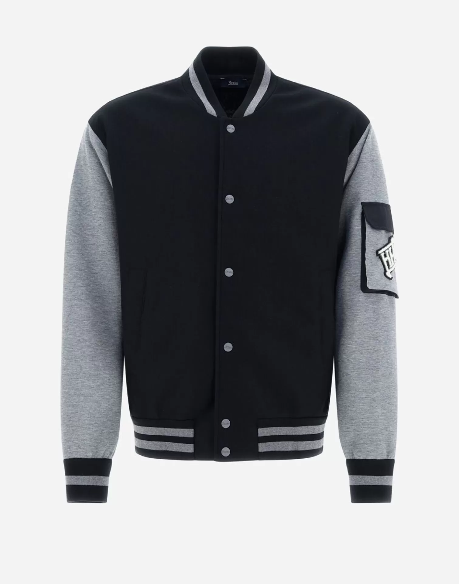 Herno Bomber>Bomber Jacket In Soft Scuba Black