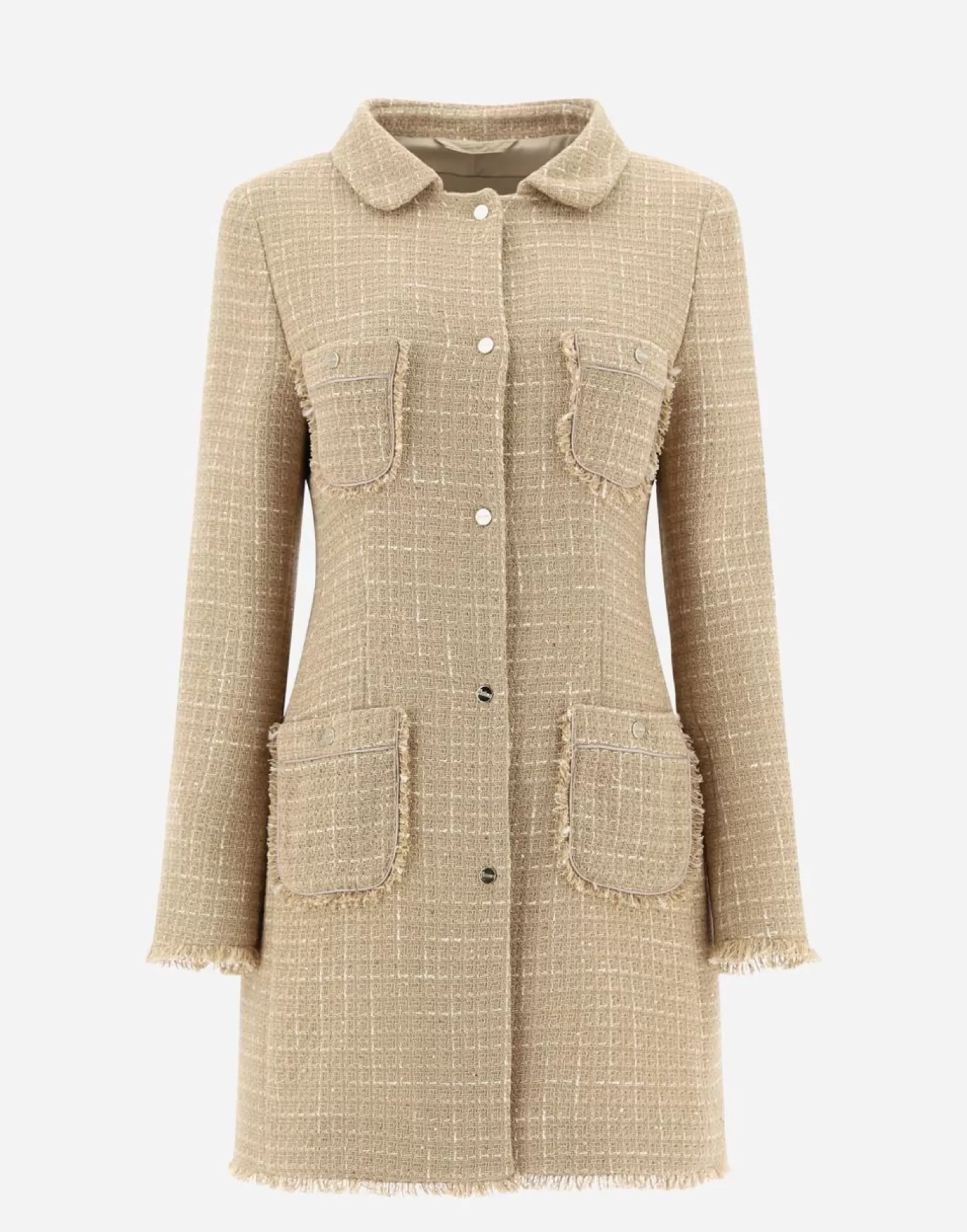 Herno Manteaux Et Trench-Coats>Coat In Casual Tweed Chantilly