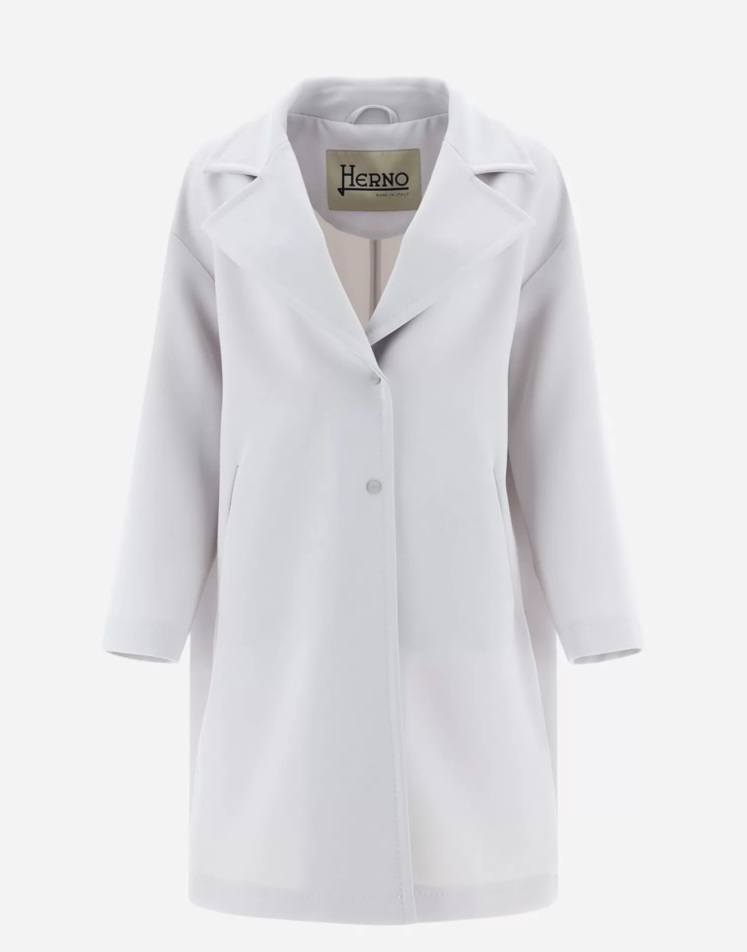 Herno Manteaux Et Trench-Coats>Coat In Luxury Scuba Mastic (Dove Grey)