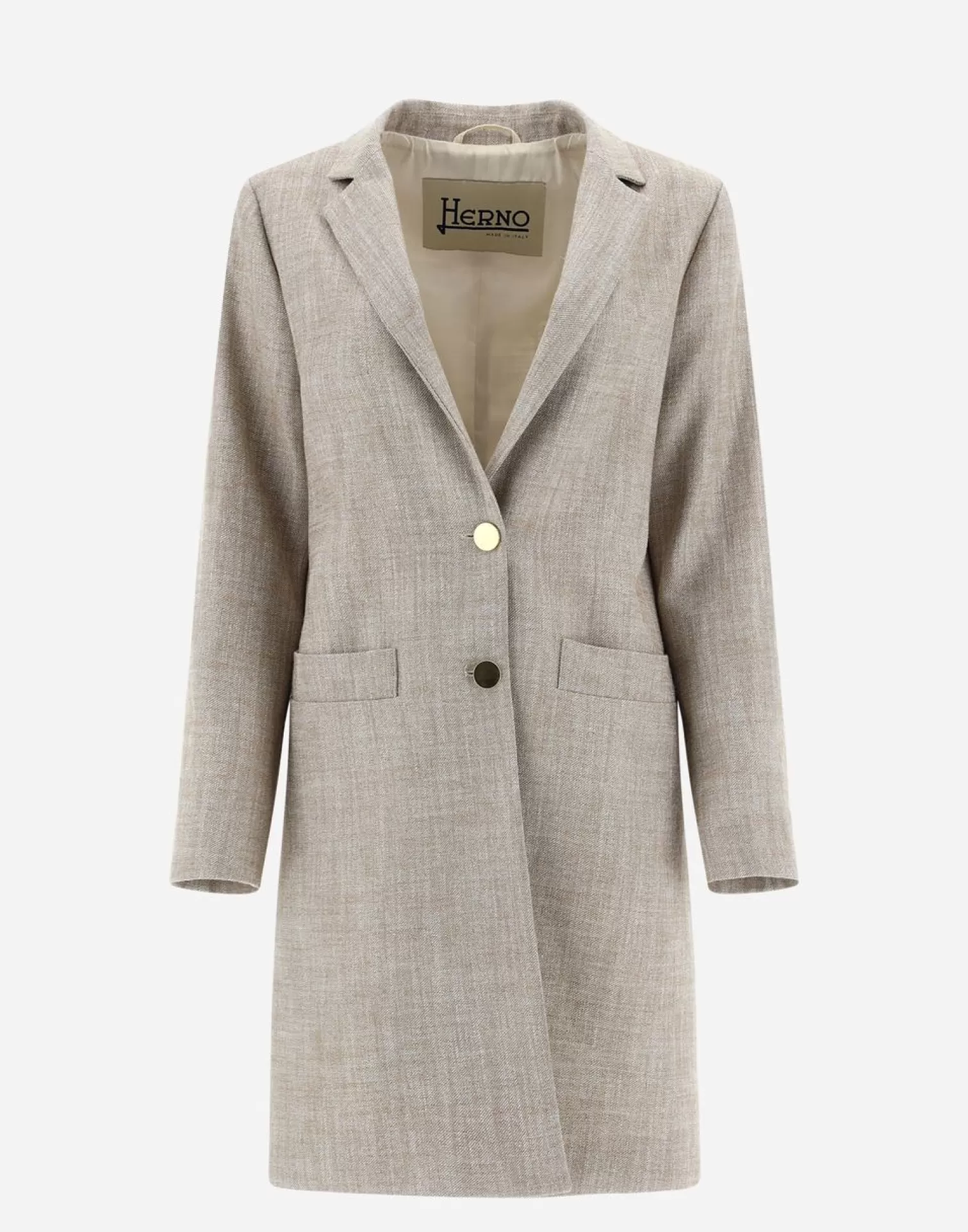 Herno Manteaux Et Trench-Coats>Coat In Luxury Twill Sand