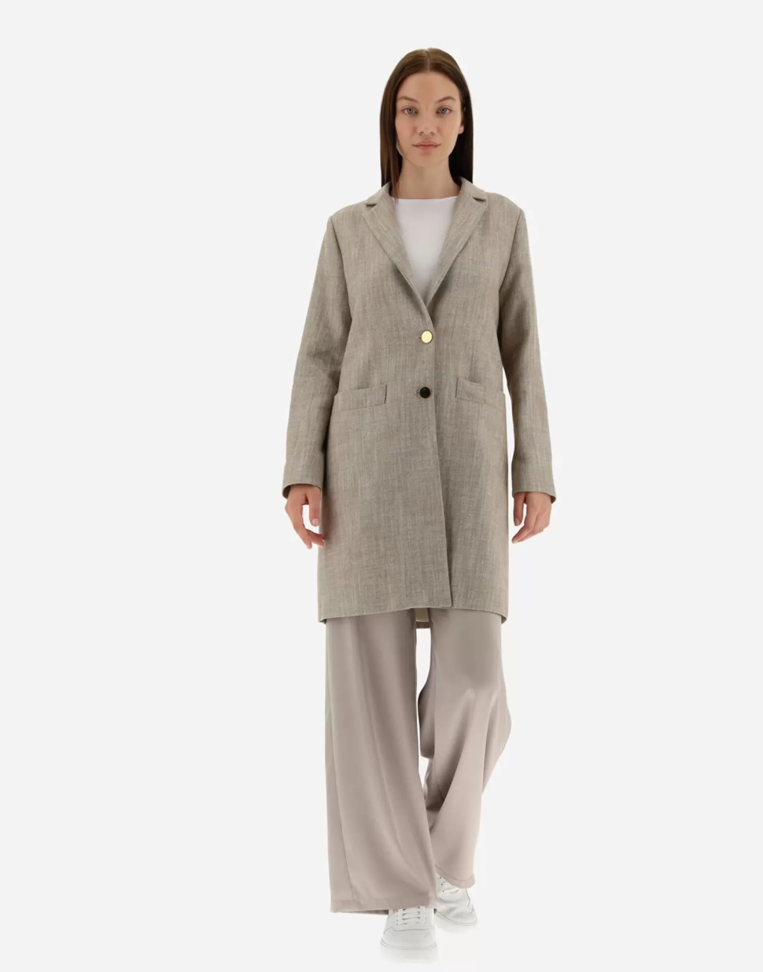 Herno Manteaux Et Trench-Coats>Coat In Luxury Twill Sand