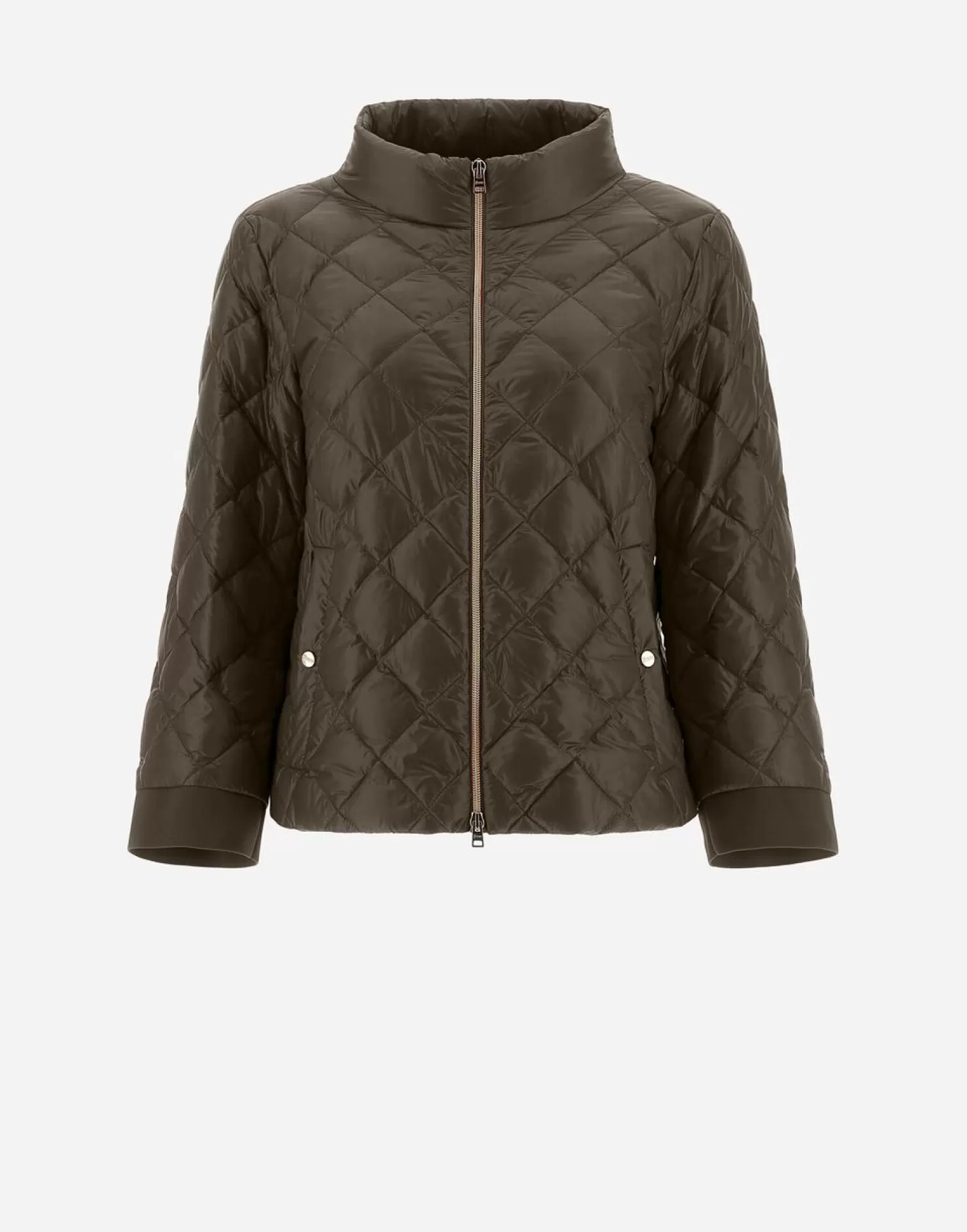 Herno Doudounes Courtes>Diamond-Quilted Nylon Ultralight Bomber Military