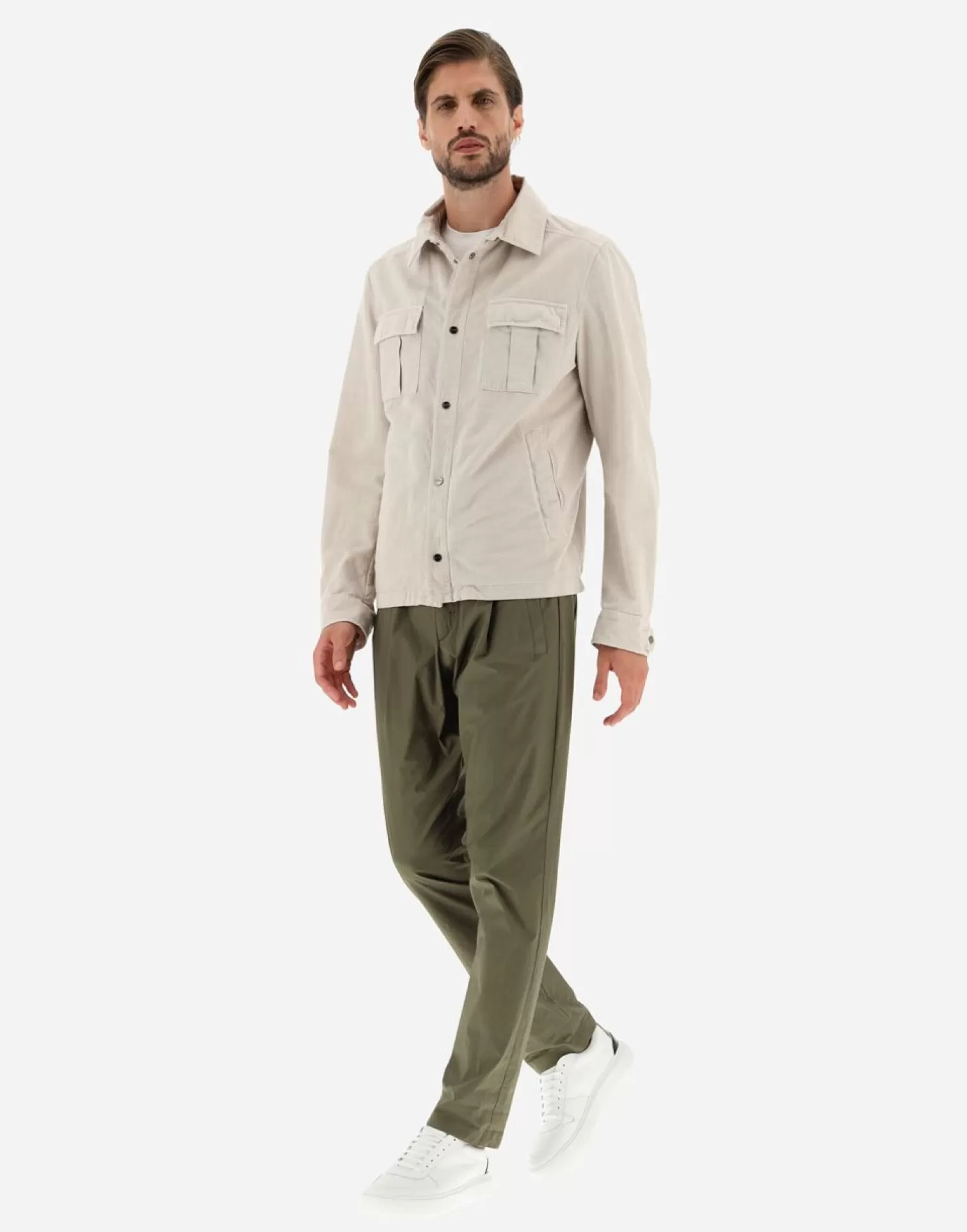 Herno Chemises>Garment-Dyed Linen & Cotton Shirt Natural