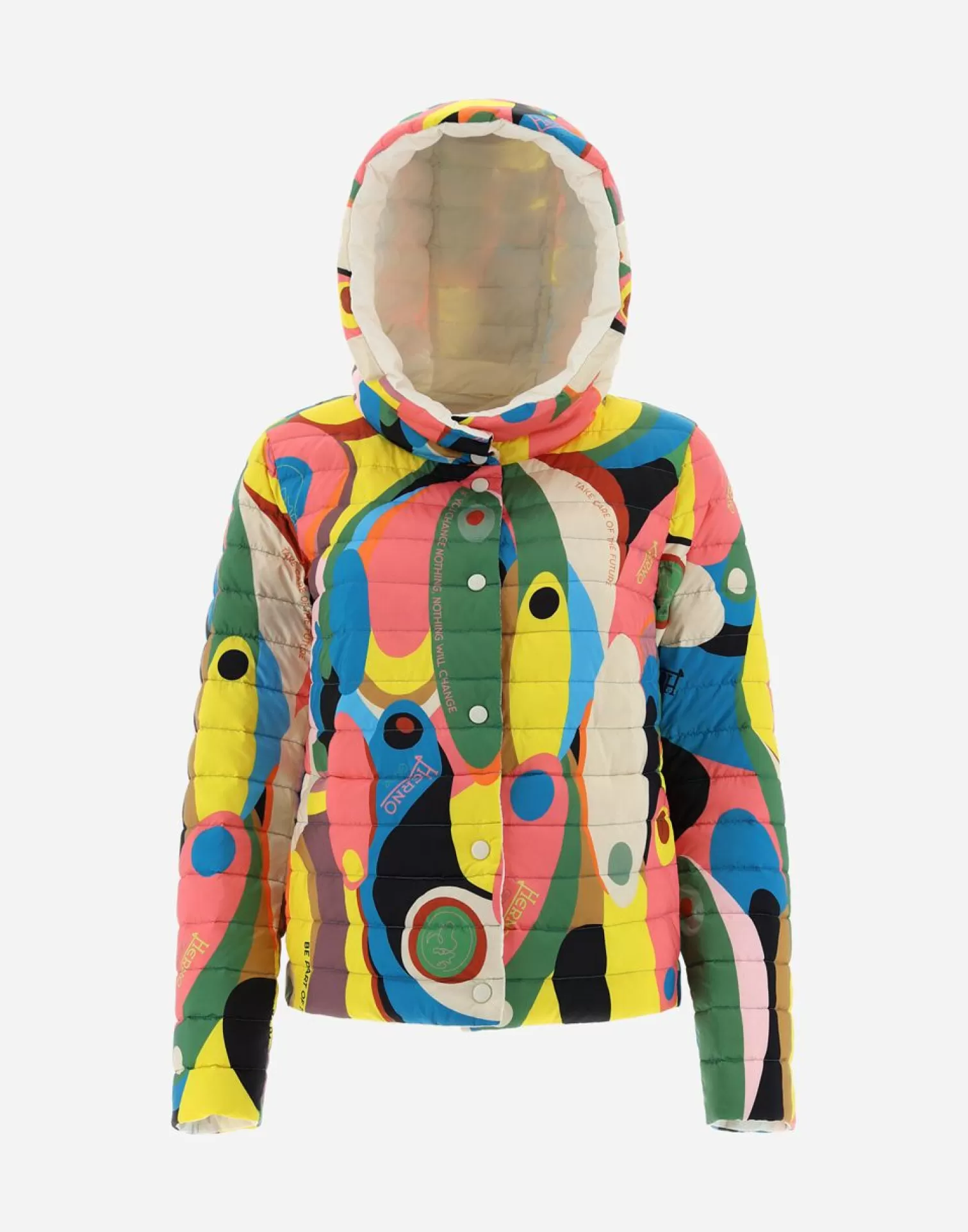 Herno Doudounes Courtes>Globe Bomber In ‘60 Cycle Reversible Ecoage Multicolor/White