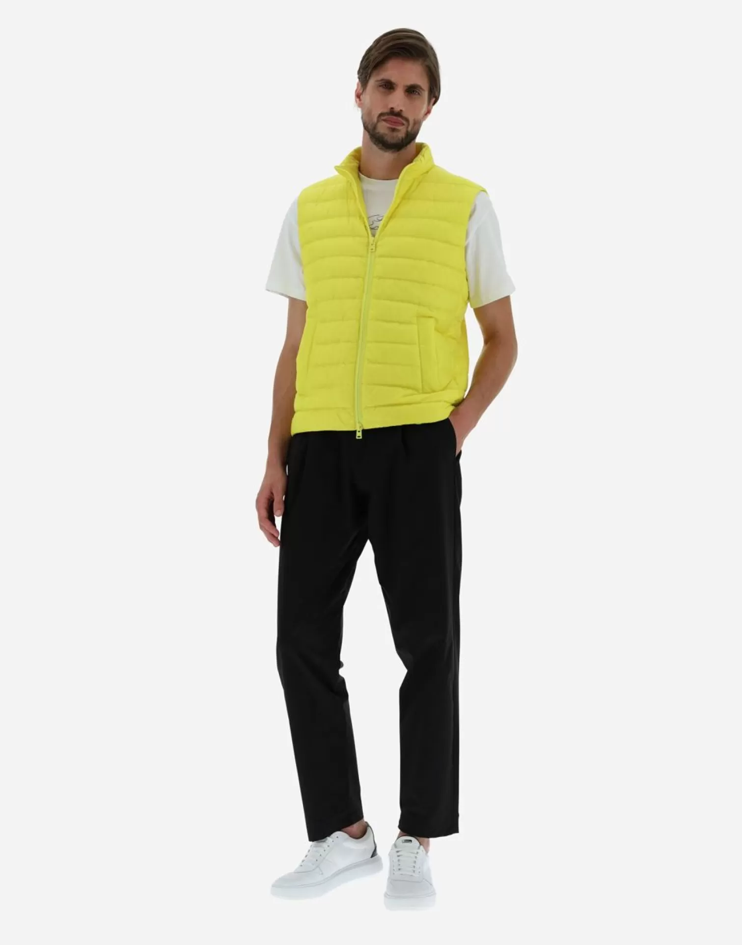 Herno Doudounes Courtes>Globe Waistcoat In Fast5Degradable Lemon Yellow