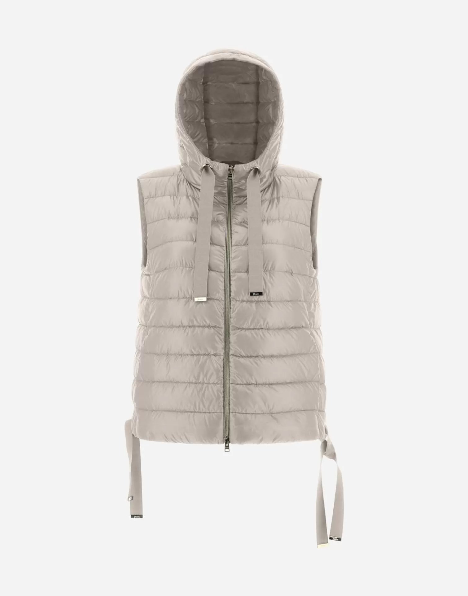 Herno Doudounes Courtes>Hooded Waistcoat In Nylon Ultralight Chantilly