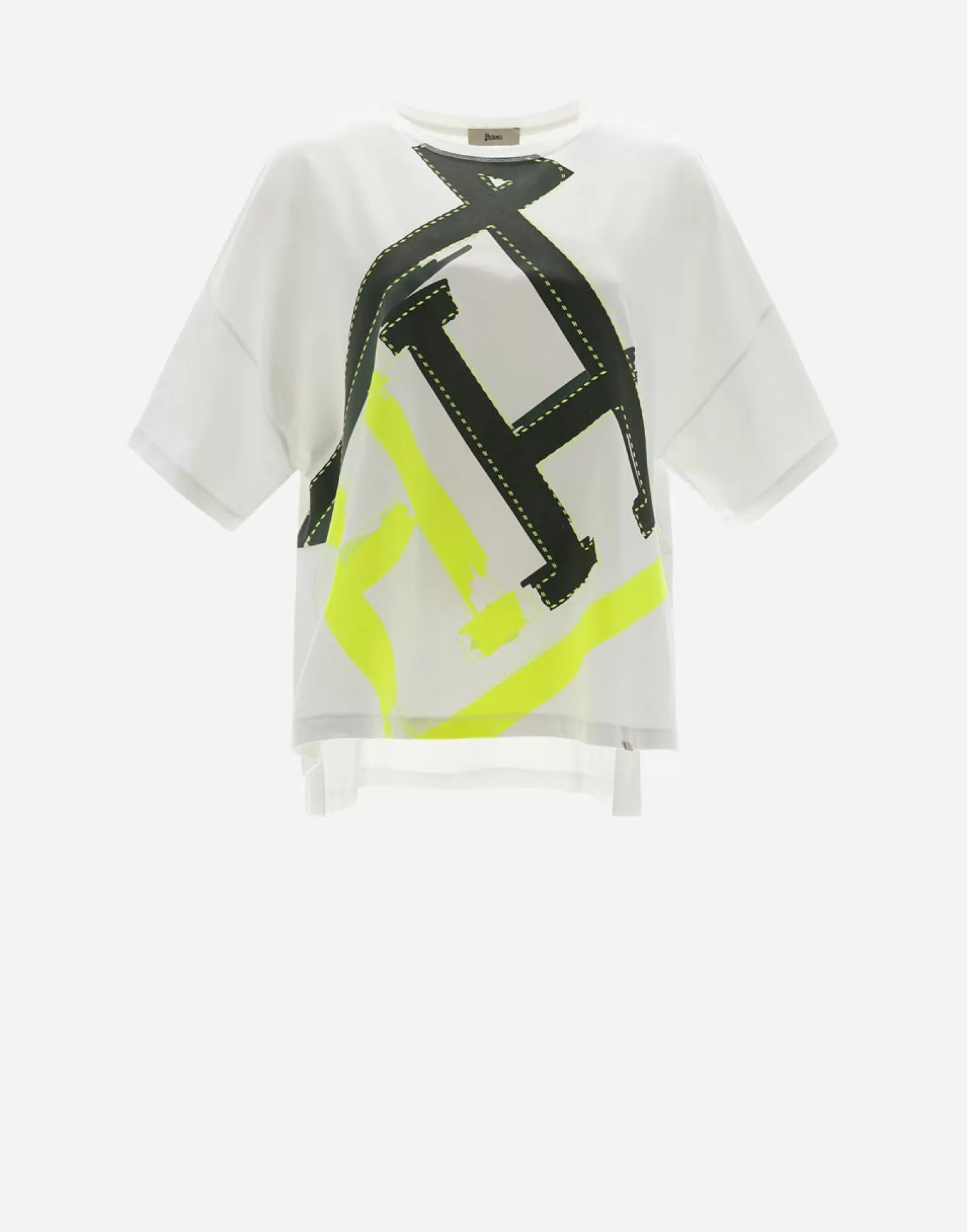 Herno T-Shirts>Interlock Jersey T-Shirt With Print White