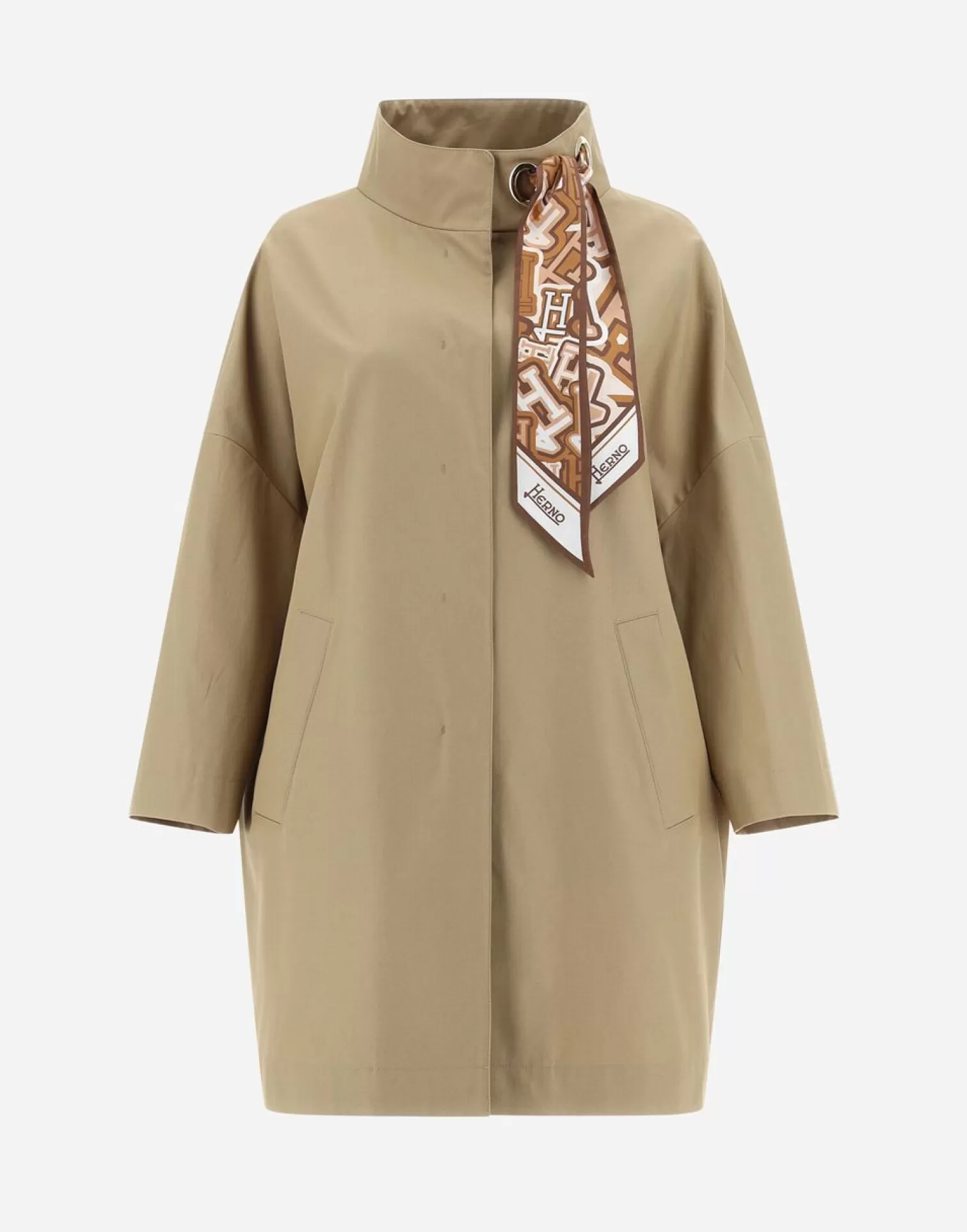 Herno Parkas Et Vestes>Jacket In Delon With Foulard Sand