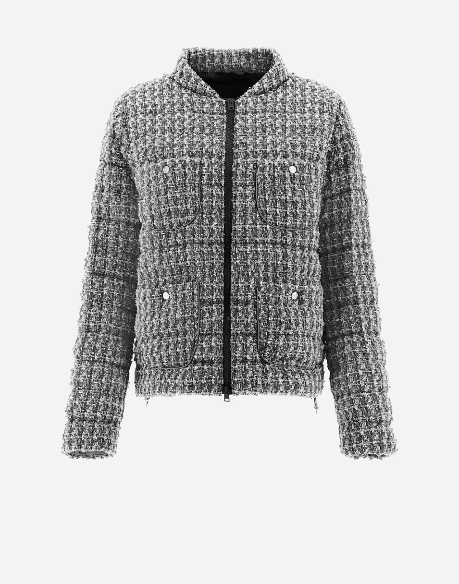 Herno Doudounes Courtes>Jacket In Fashion Boucle' White/Black