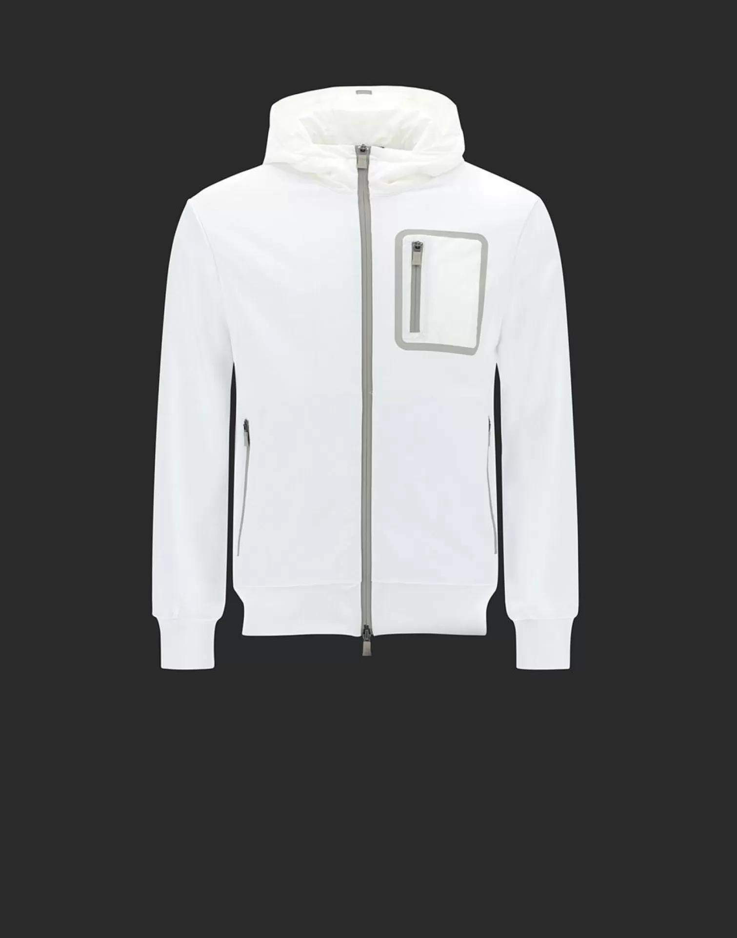 Herno Bomber>Laminar Cotton Sweater Bomber White