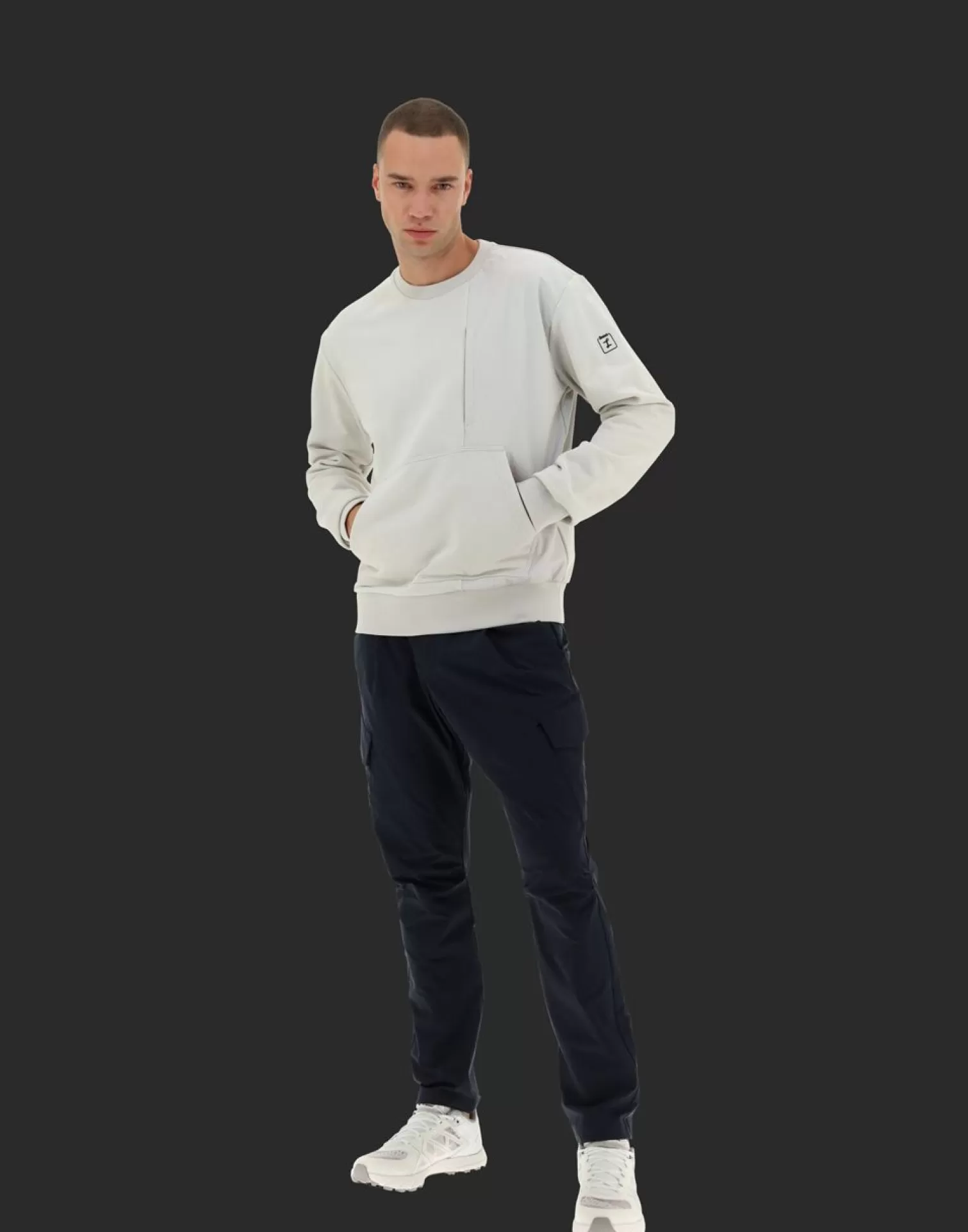 Herno Pulls Et Cardigans>Laminar Sweatshirt In Cotton Sweater With Nylon Details Ice