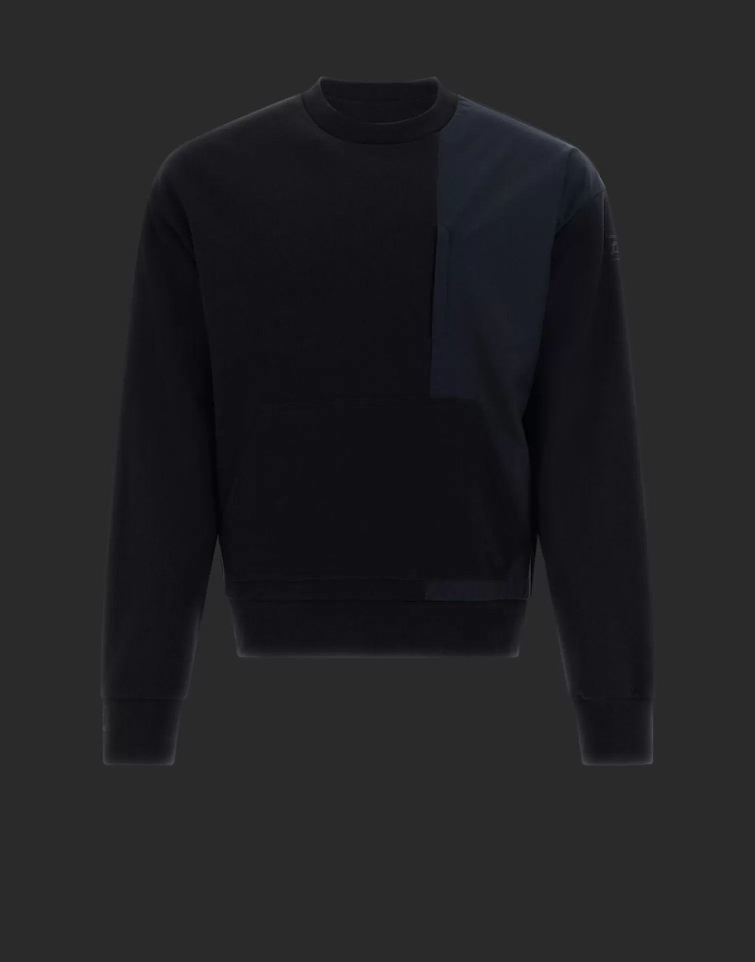 Herno Pulls Et Cardigans>Laminar Sweatshirt In Cotton Sweater With Nylon Details Black