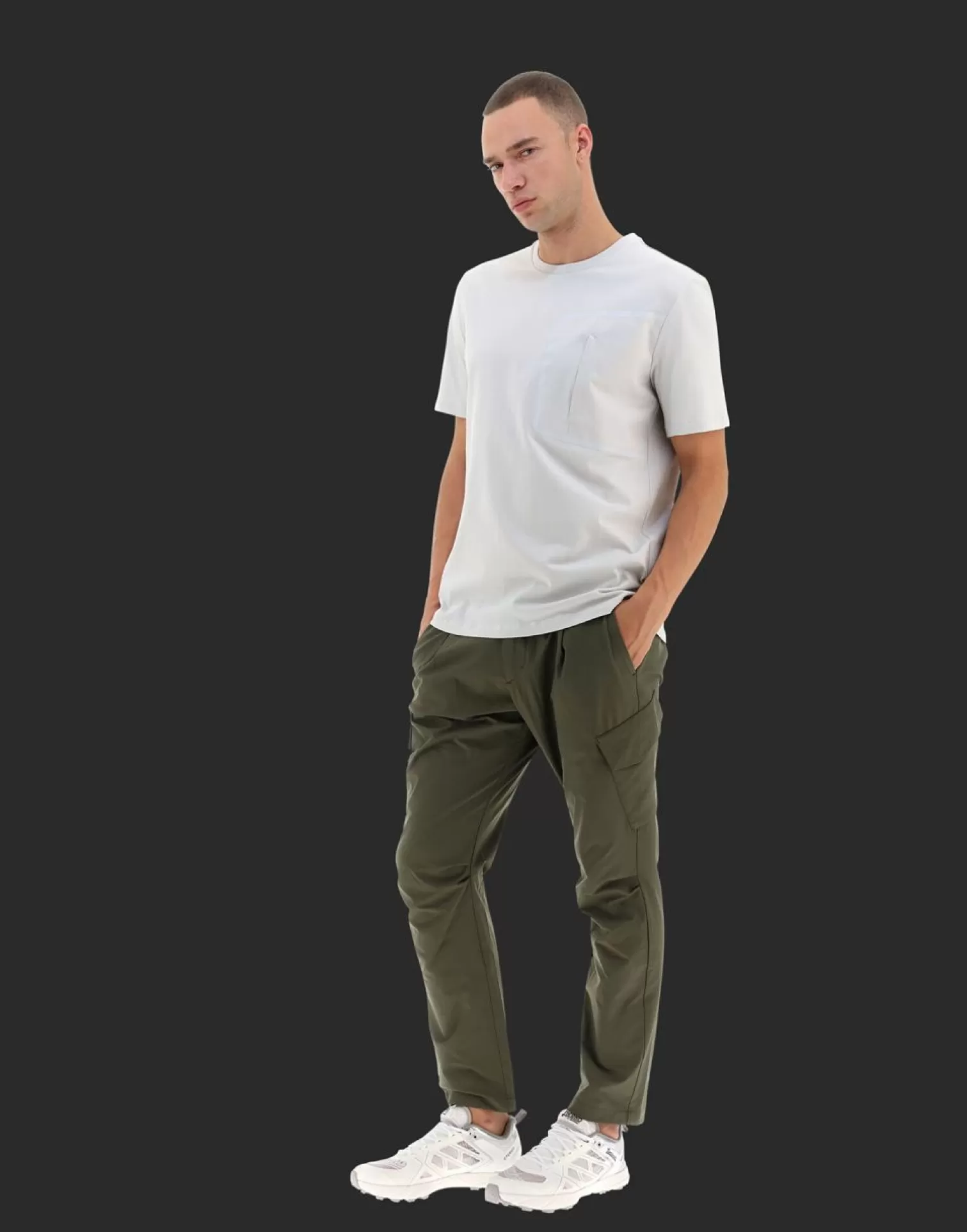 Herno T-Shirts Et Polos>Laminar T-Shirt With Pocket In Compact Jersey With Nylon Details Ice