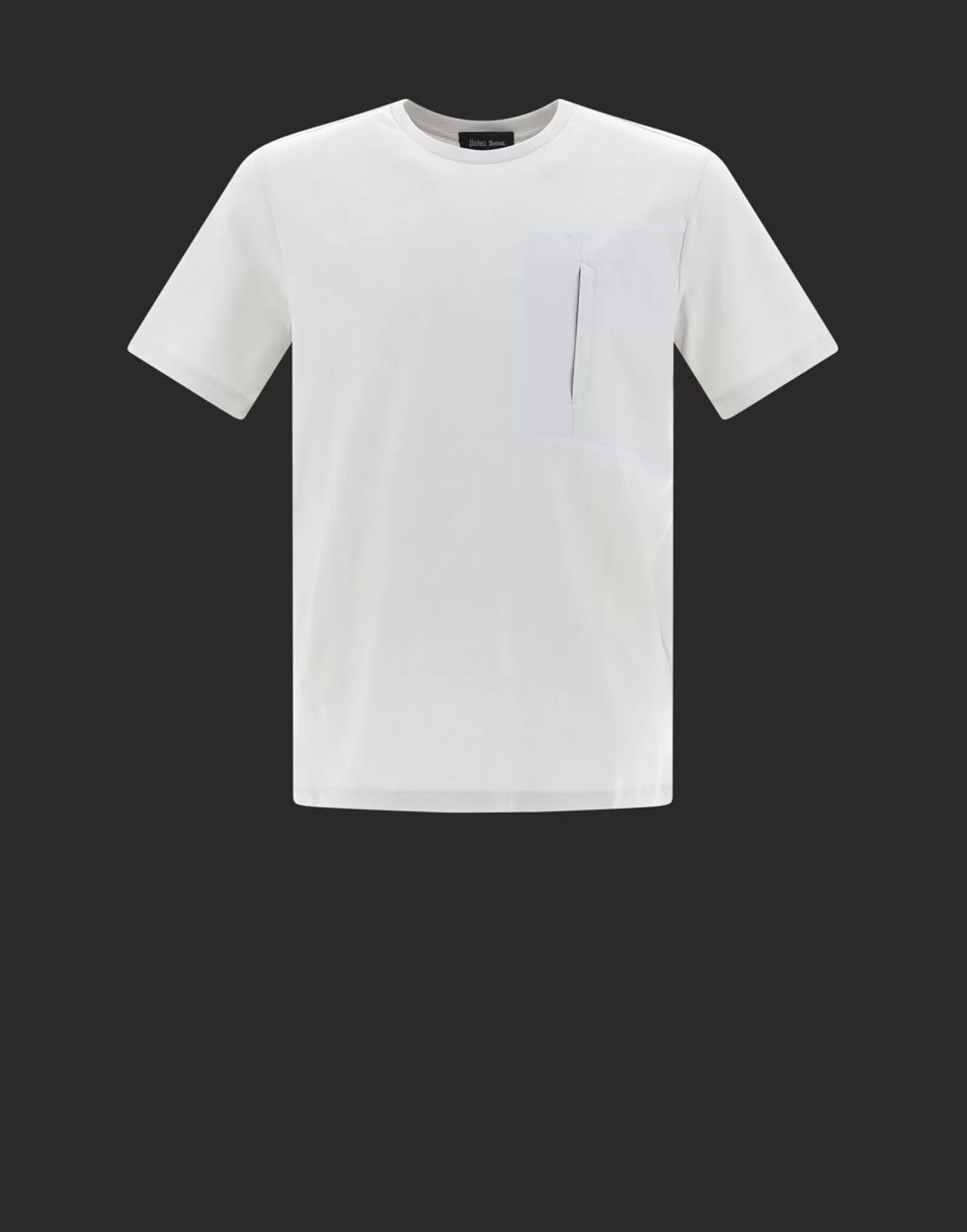 Herno T-Shirts Et Polos>Laminar T-Shirt With Pocket In Compact Jersey With Nylon Details Ice