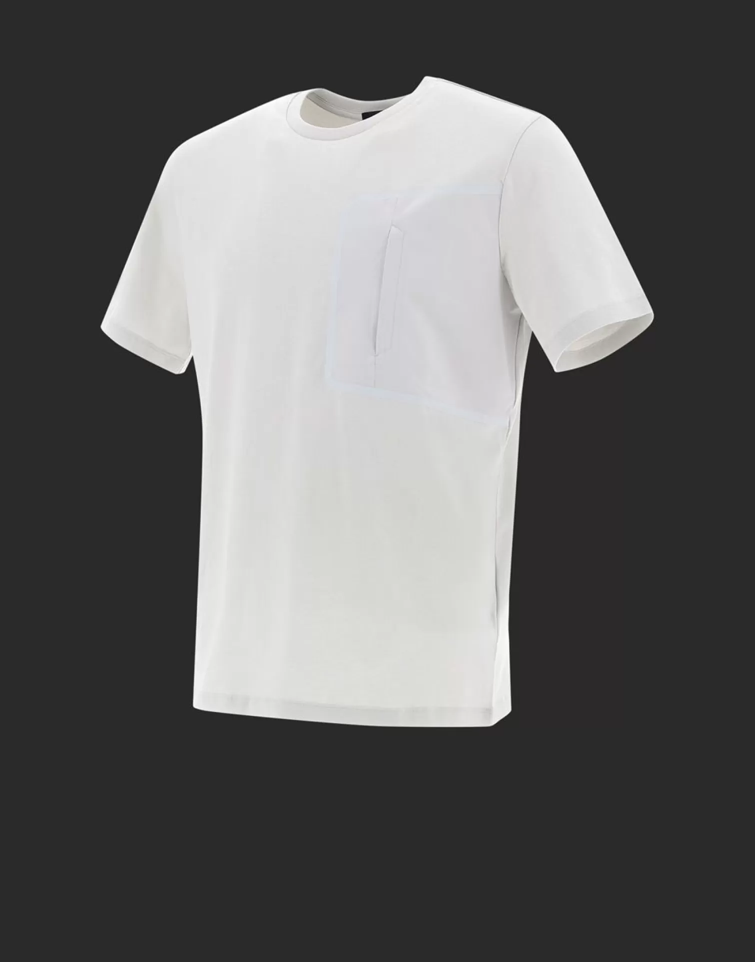 Herno T-Shirts Et Polos>Laminar T-Shirt With Pocket In Compact Jersey With Nylon Details Ice