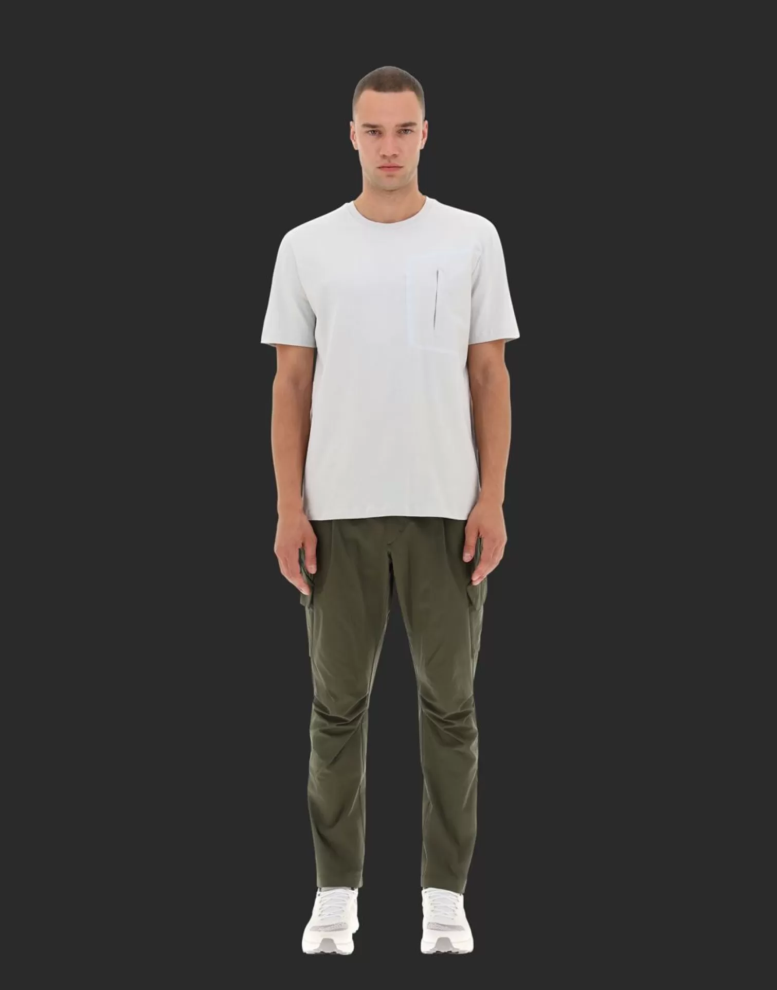 Herno T-Shirts Et Polos>Laminar T-Shirt With Pocket In Compact Jersey With Nylon Details Ice