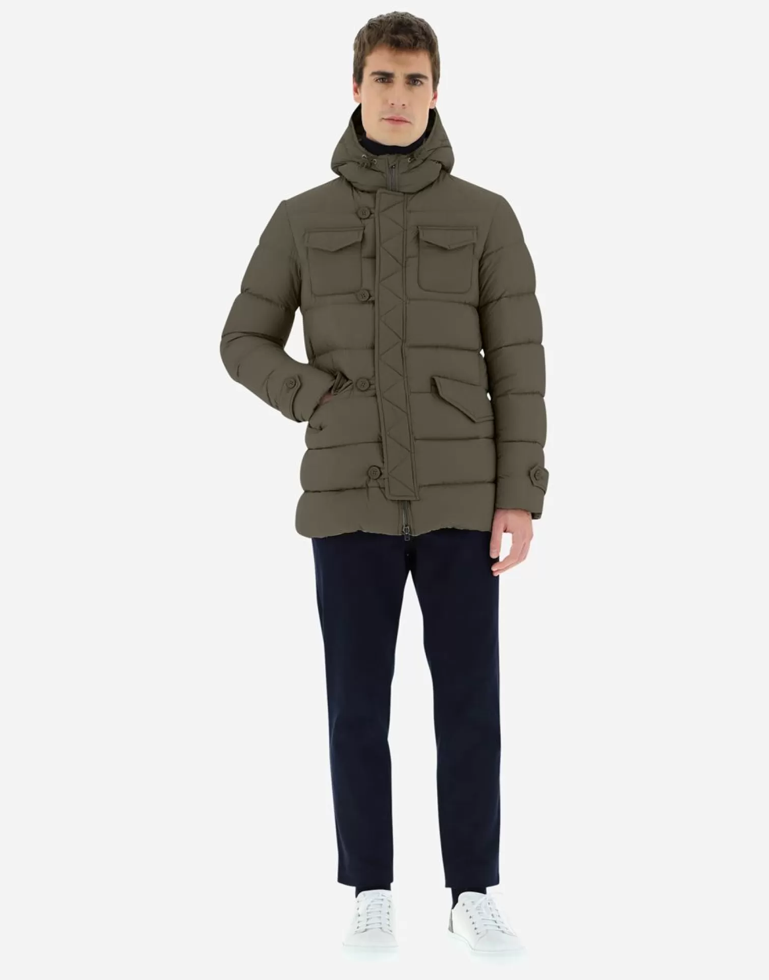 Herno Doudounes Longues>L'Eskimo Green/Beige