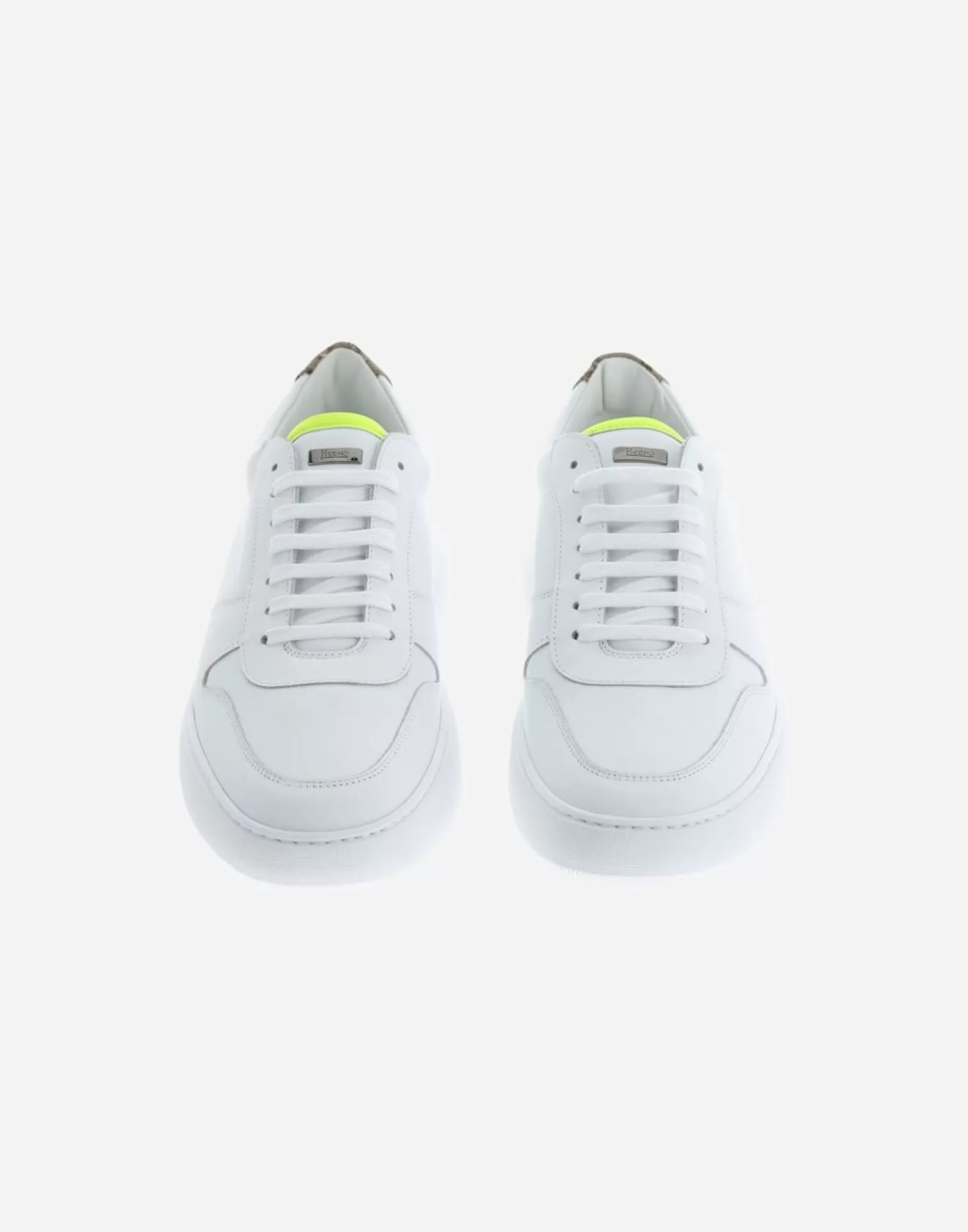 Herno Chaussures>Men'S Monogram Court Shoes White/Yellow