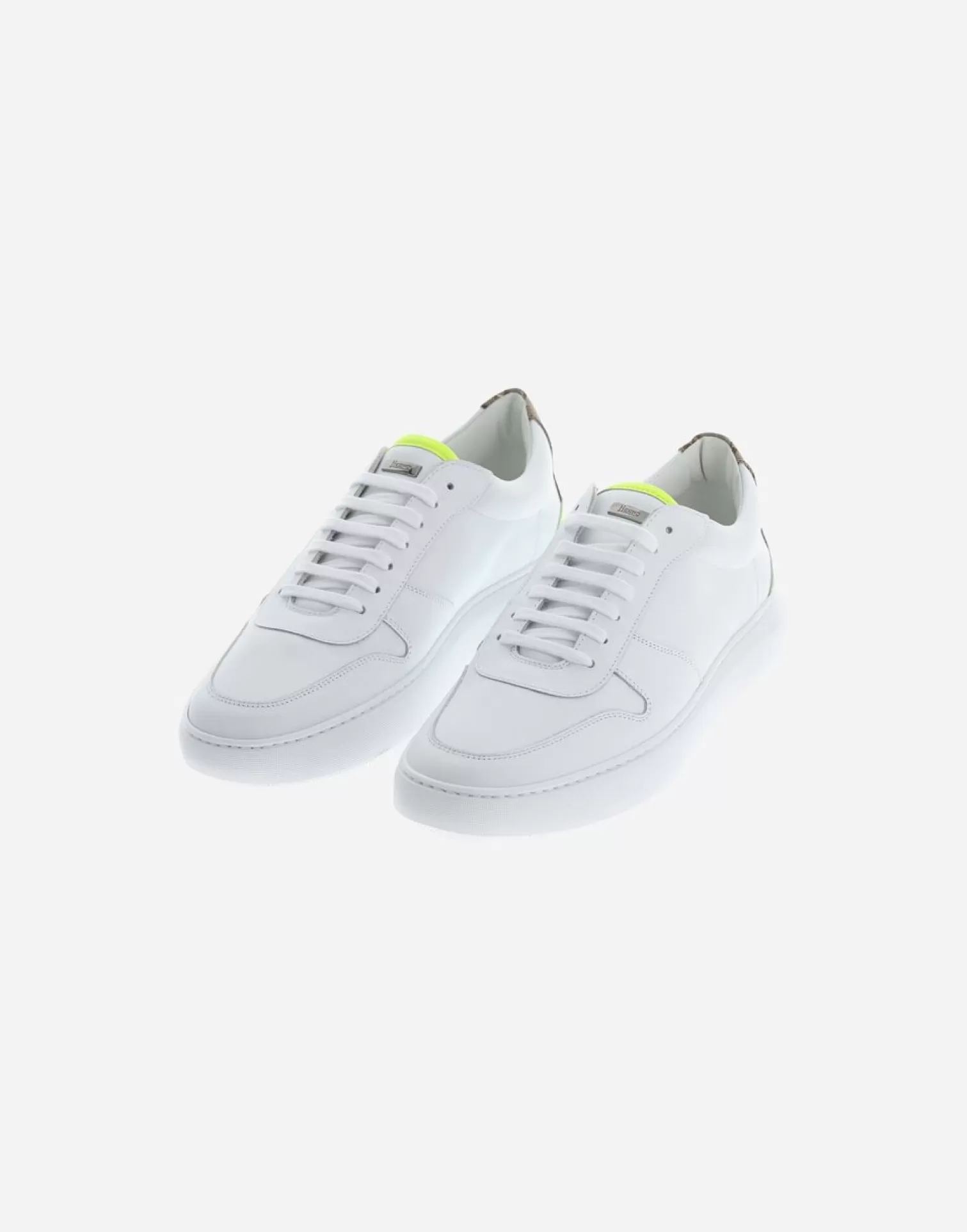 Herno Chaussures>Men'S Monogram Court Shoes White/Yellow