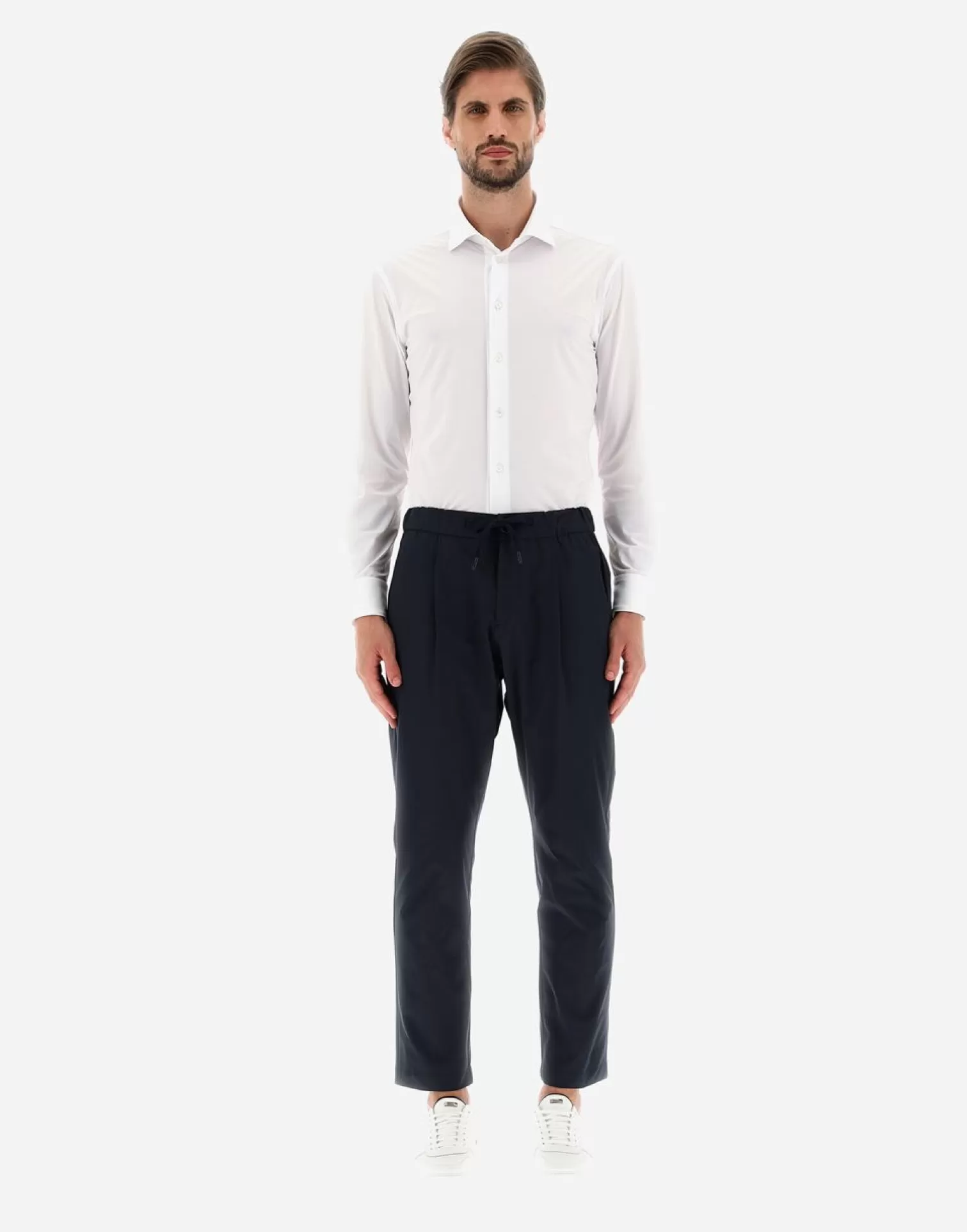 Herno Pantalons>Men'S Trousers In Nylon Dive Navy Blue