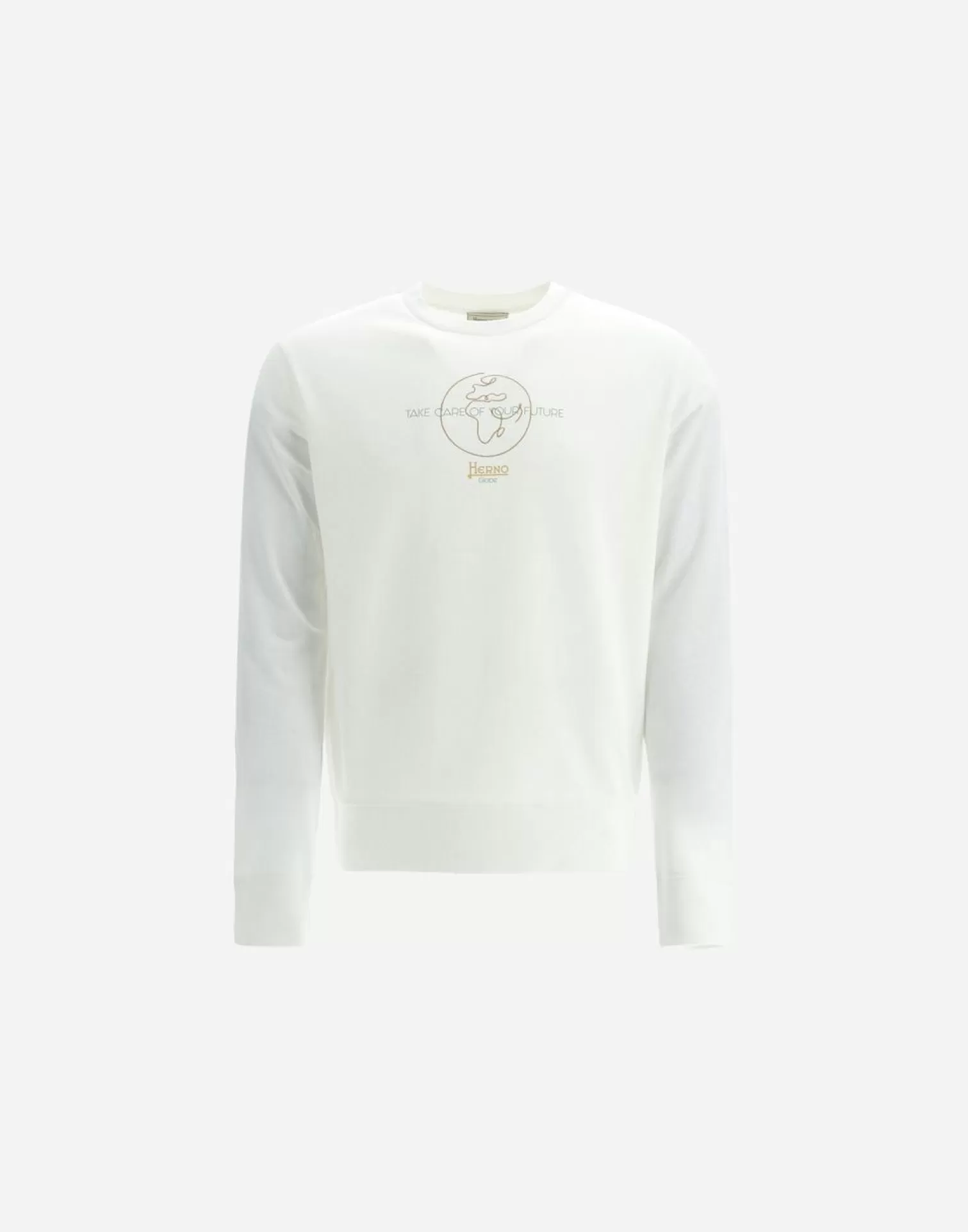 Herno Pulls Et Cardigans>Online Exclusive Gots Cotton Heavy Jersey Unisex Sweatshirt White