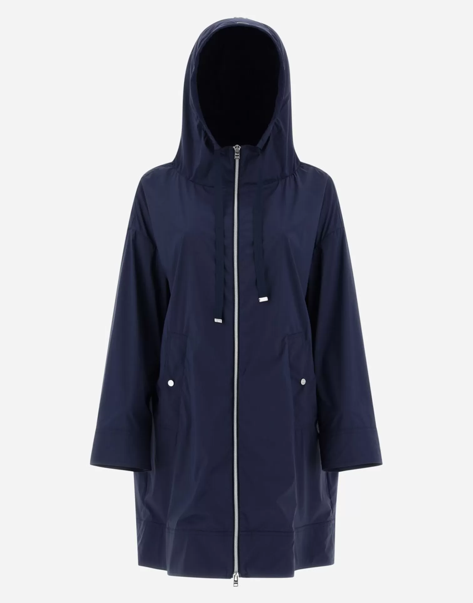 Herno Trapèze>Parka Jacket In Light Nylon Stretch Blue