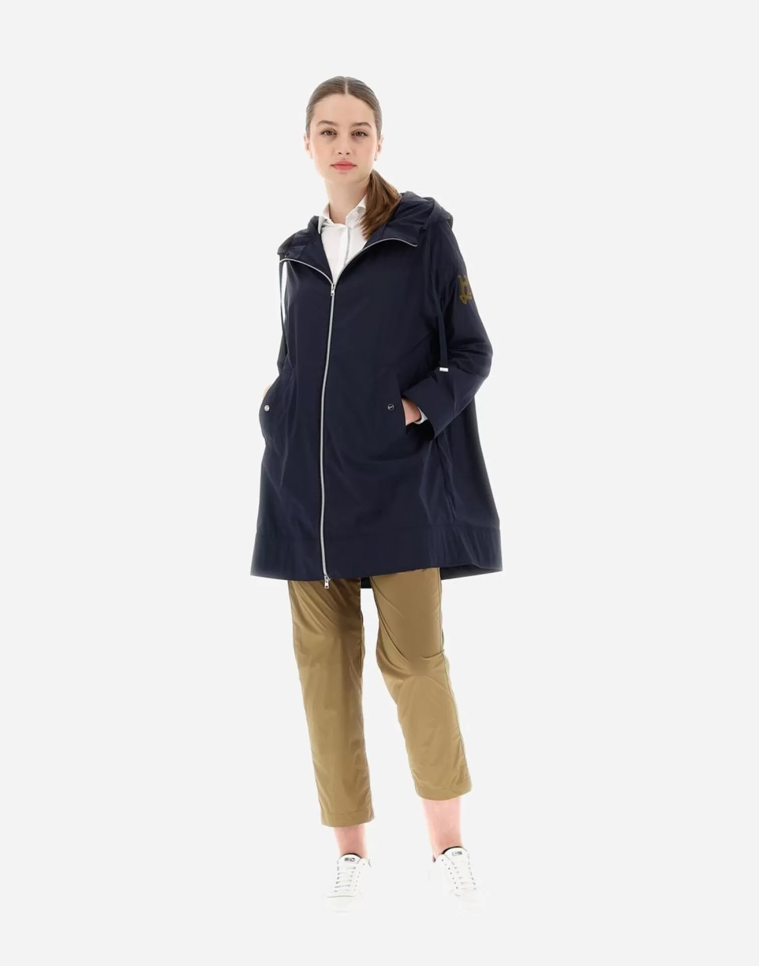 Herno Parkas Et Vestes>Parka Jacket In Light Nylon Stretch Blue