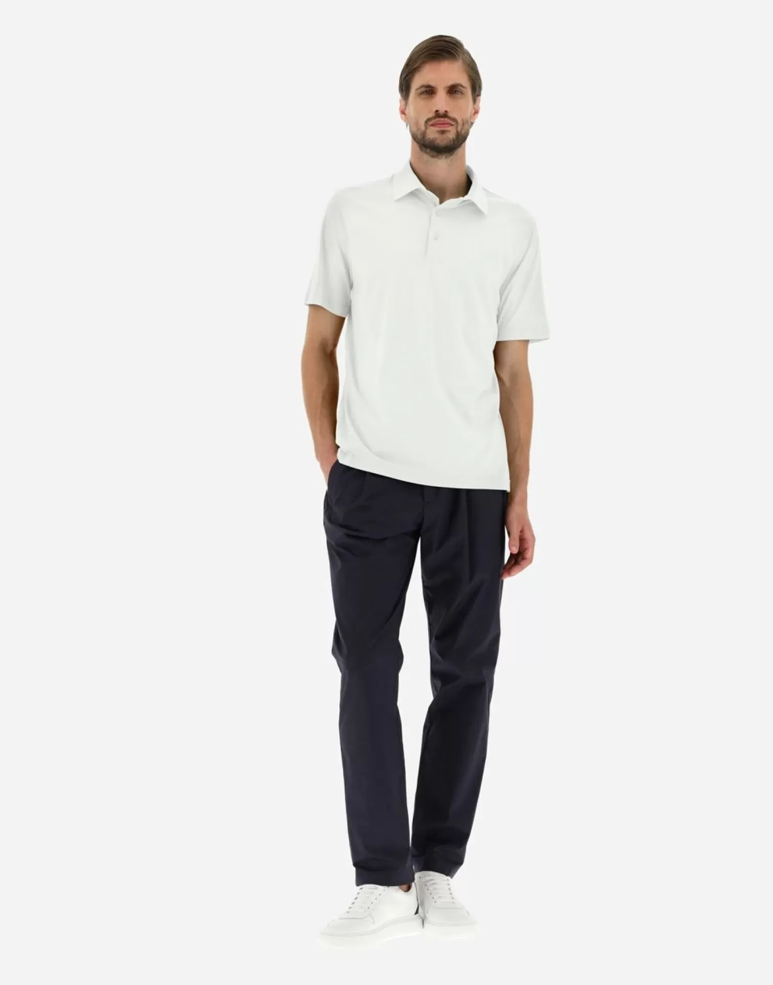 Herno T-Shirts Et Polos>Polo Shirt In Crepe Jersey White