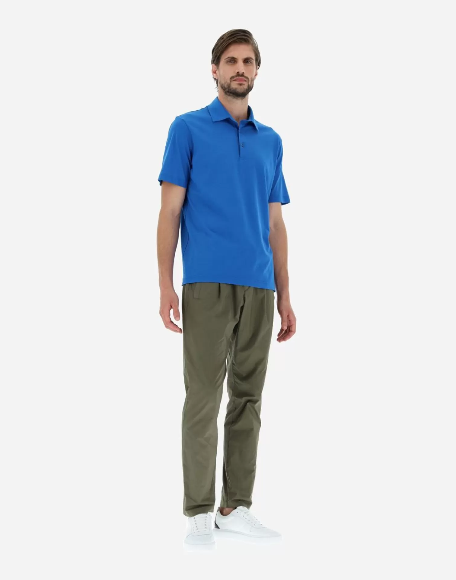 Herno T-Shirts Et Polos>Polo Shirt In Crepe Jersey Turquoise