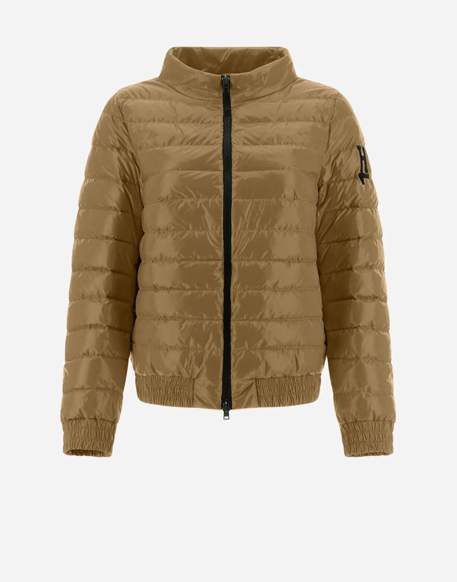 Herno Doudounes Courtes>Quilted Bomber Jacket In Gloss Sand