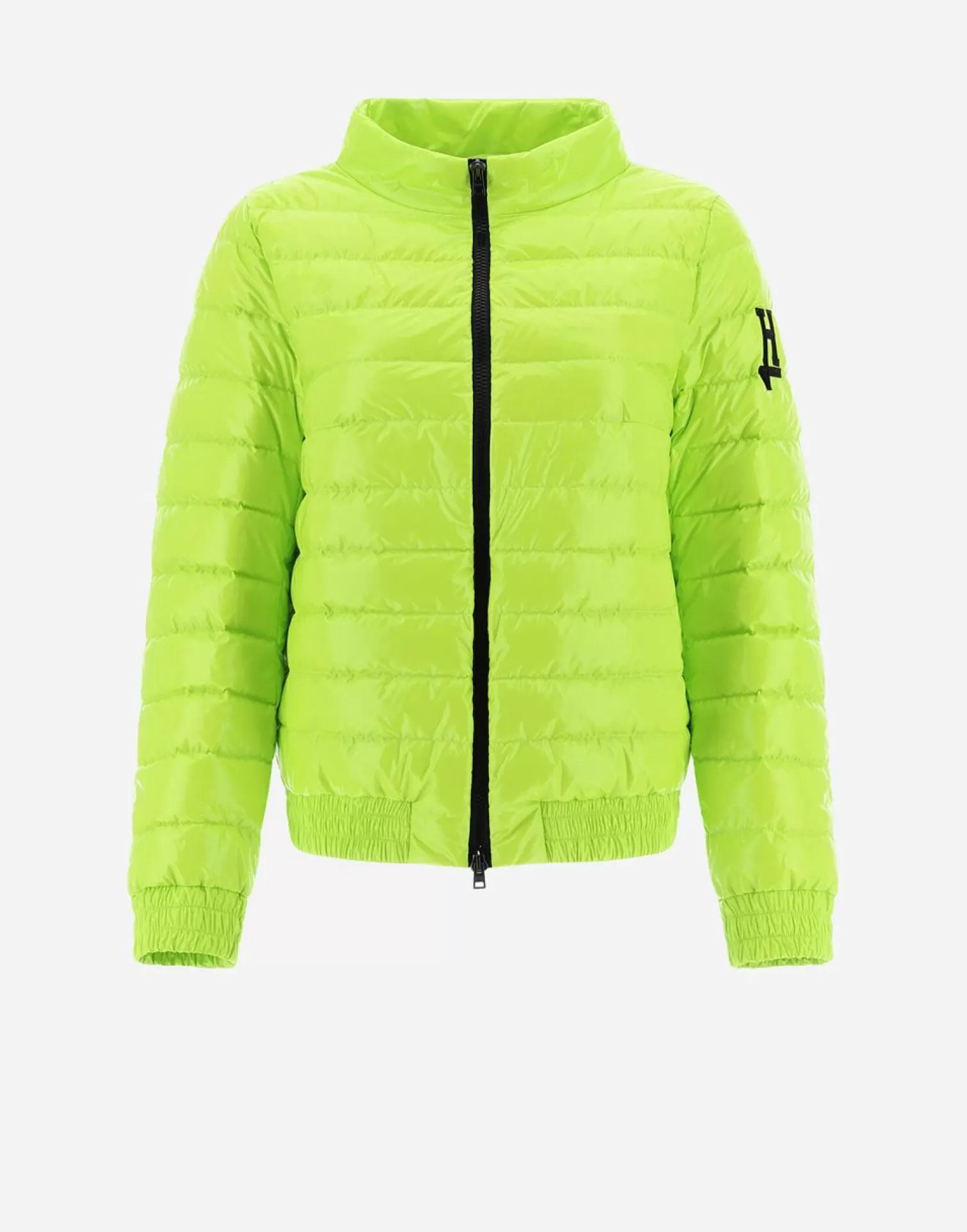 Herno Doudounes Courtes>Quilted Bomber Jacket In Gloss Neon Yellow