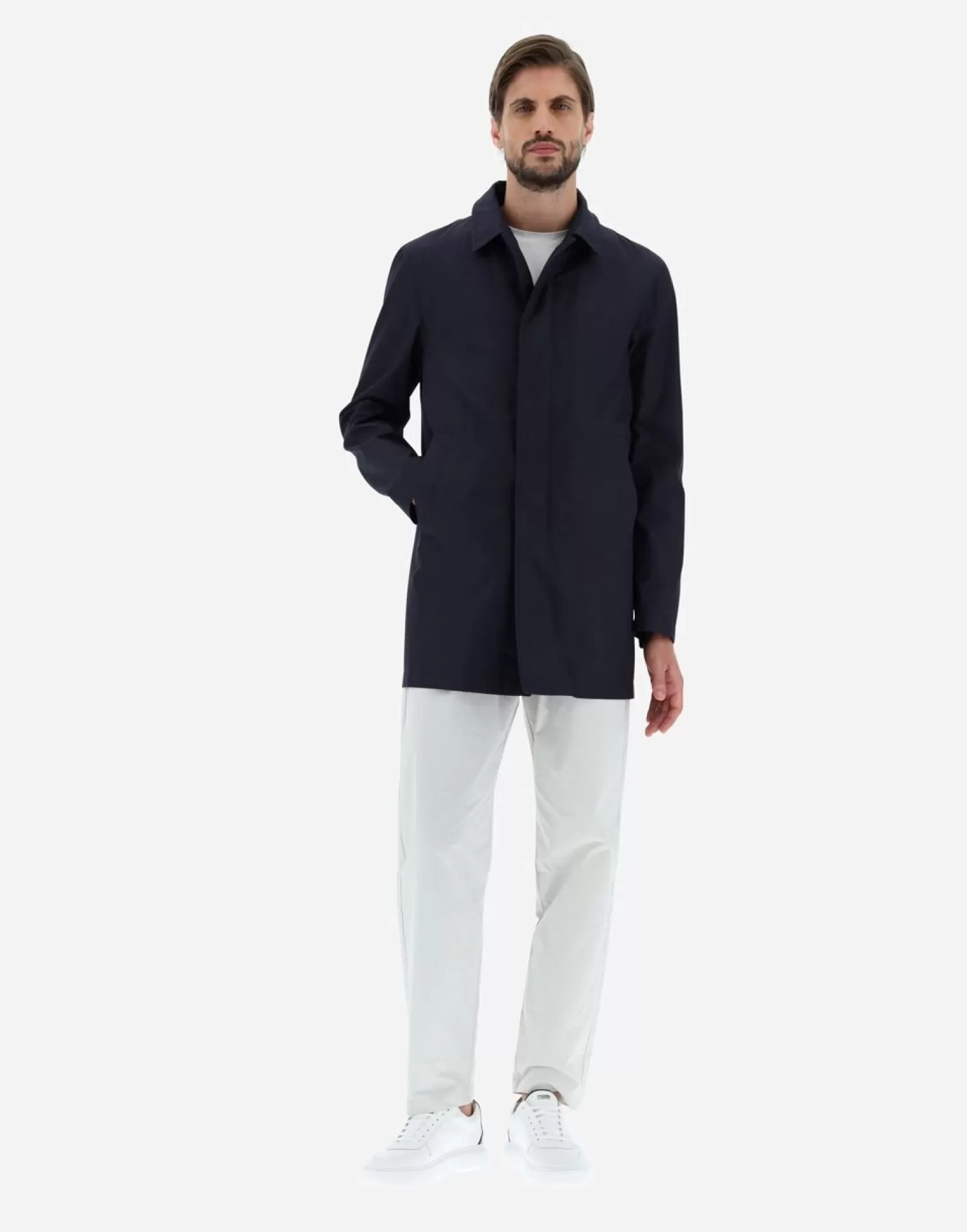 Herno Imperméables>Raincoat In Delon & Nylon Ultralight Navy Blue