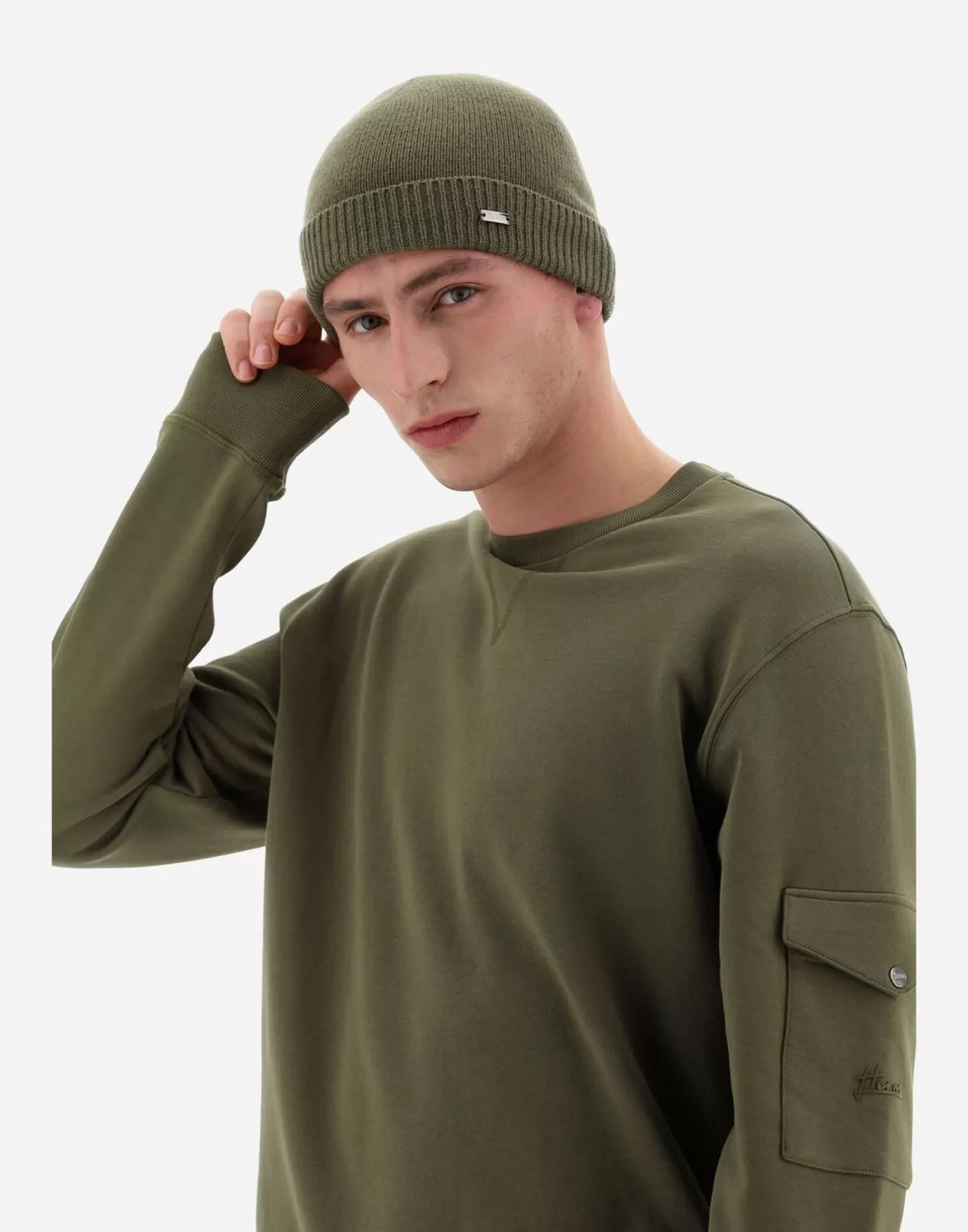 Herno Chapeaux>Resort Beanie In Infinity Light Military