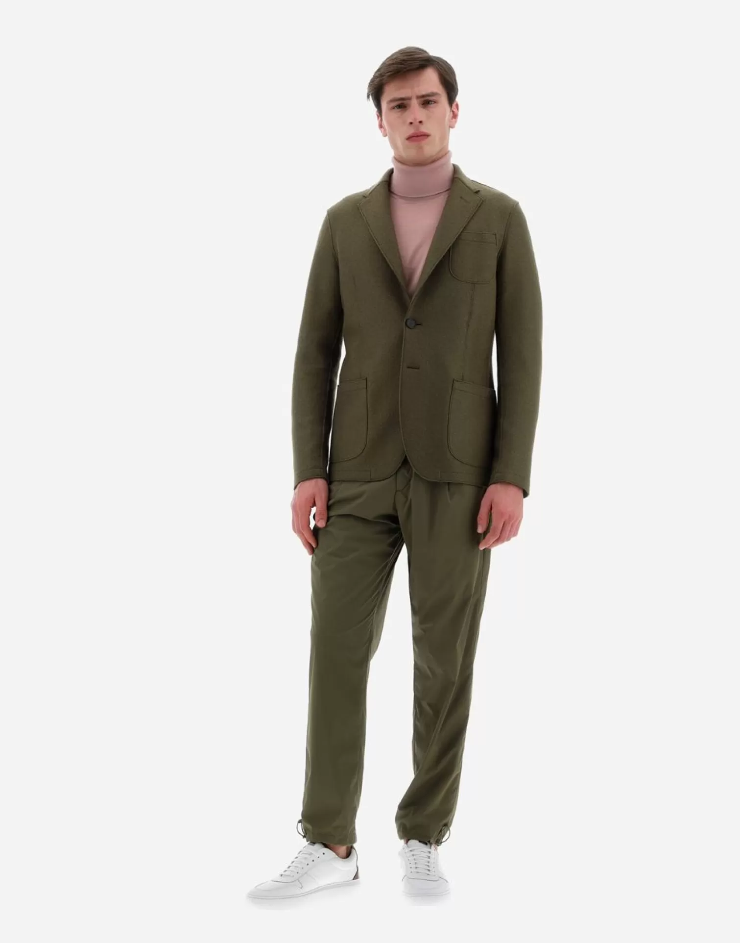 Herno Blazers>Resort Blazer In Light Boiled Wool Light Military