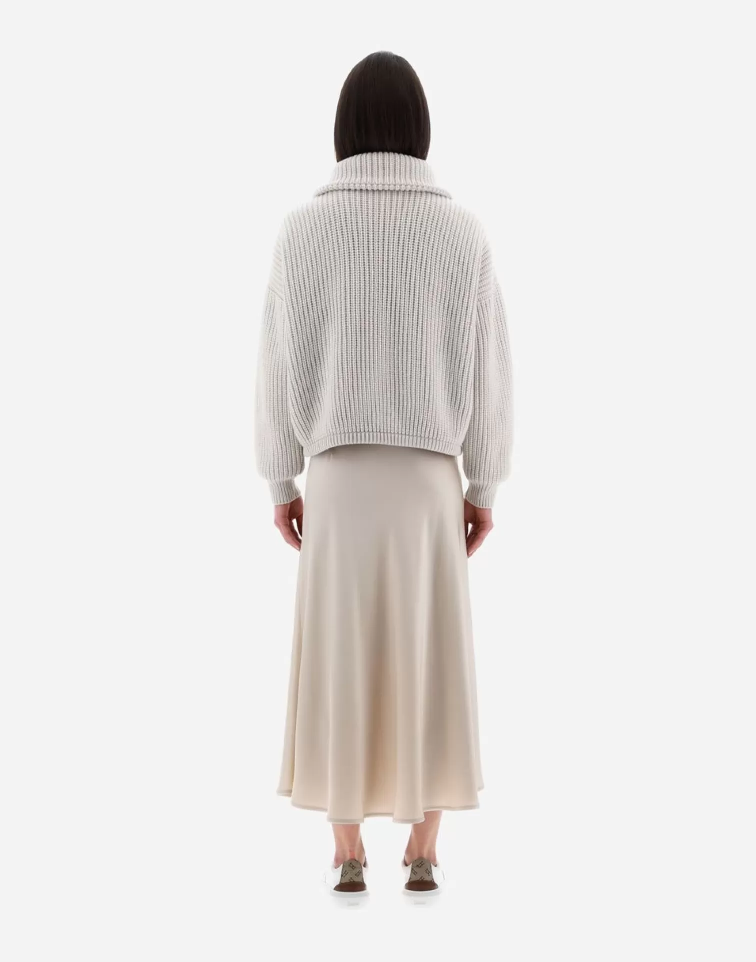 Herno Bomber>Resort Bomber Jacket In Eternity Brioche Knit Mastic (Dove Grey)