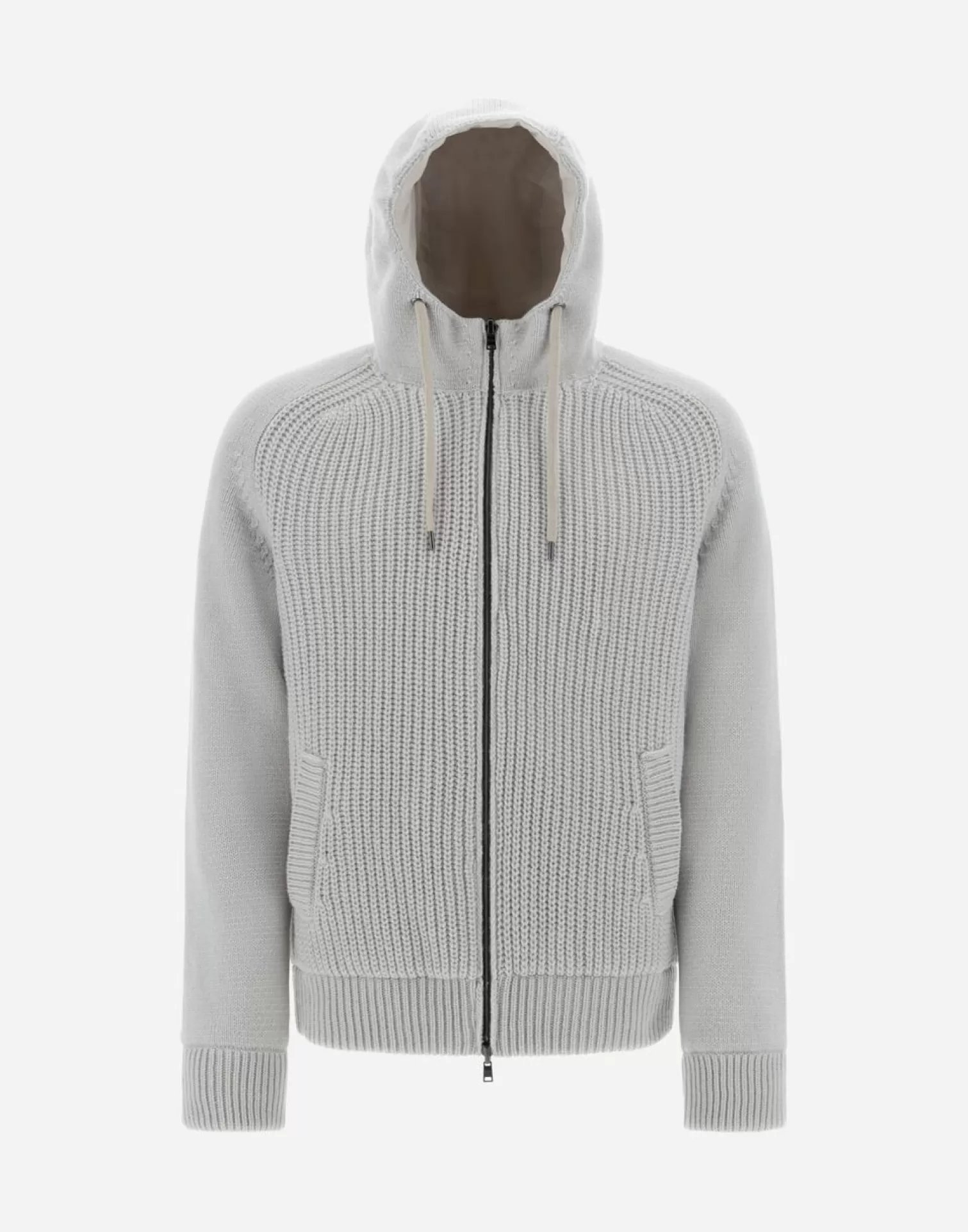 Herno Bomber>Resort Bomber Jacket In Infinity Mix Knit & Rev Ponente Ice