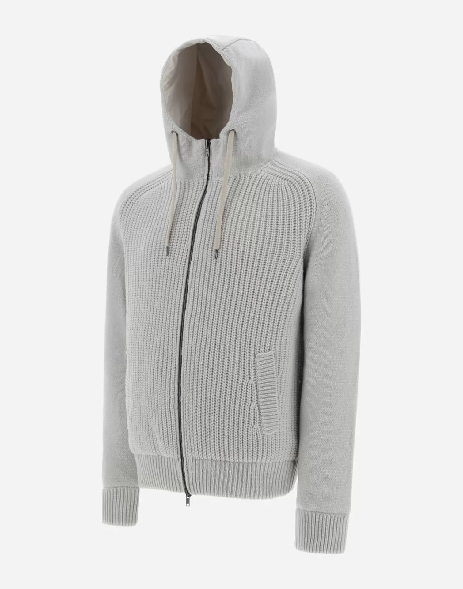 Herno Bomber>Resort Bomber Jacket In Infinity Mix Knit & Rev Ponente Ice