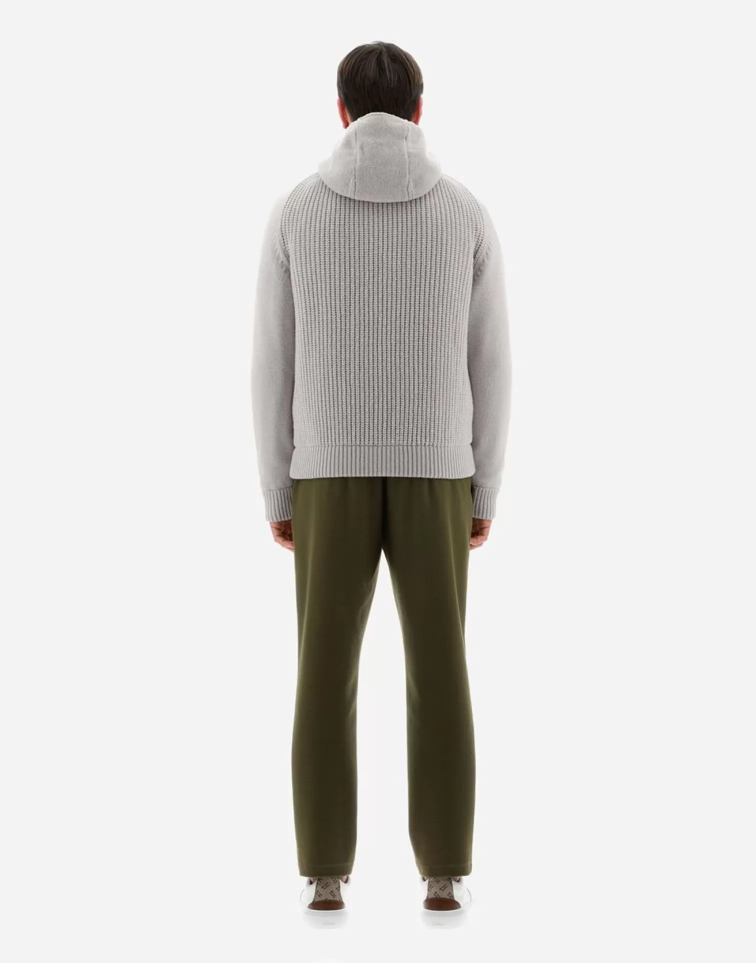 Herno Bomber>Resort Bomber Jacket In Infinity Mix Knit & Rev Ponente Ice
