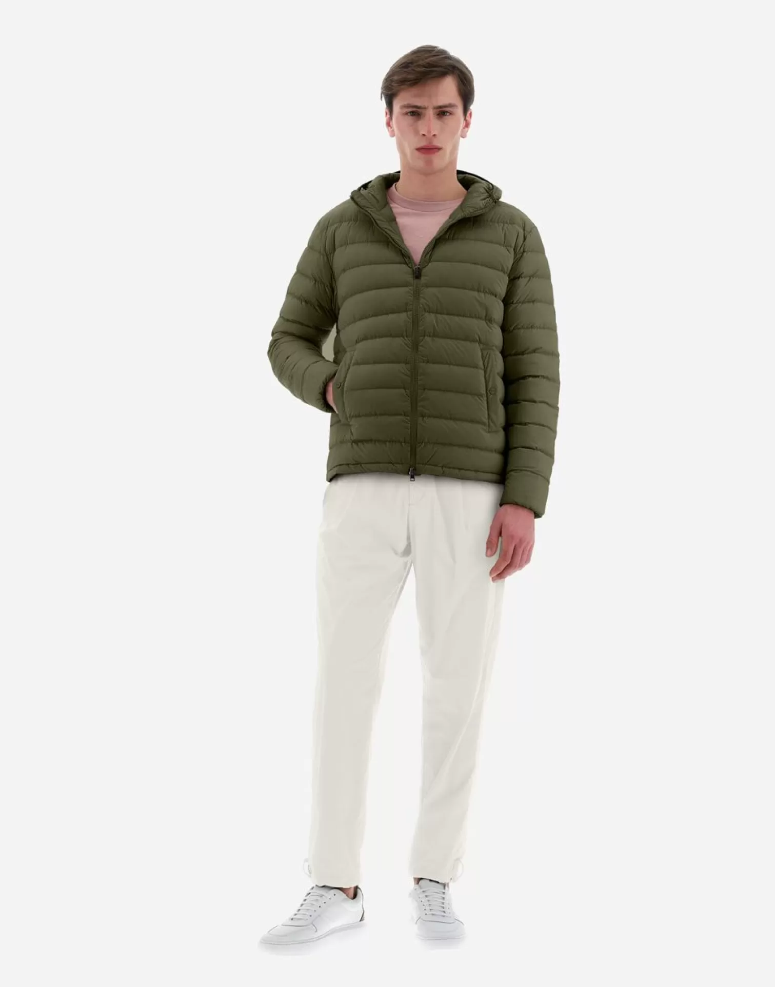 Herno Bomber>Resort Bomber Jacket In Light Nylon Stretch Light Military